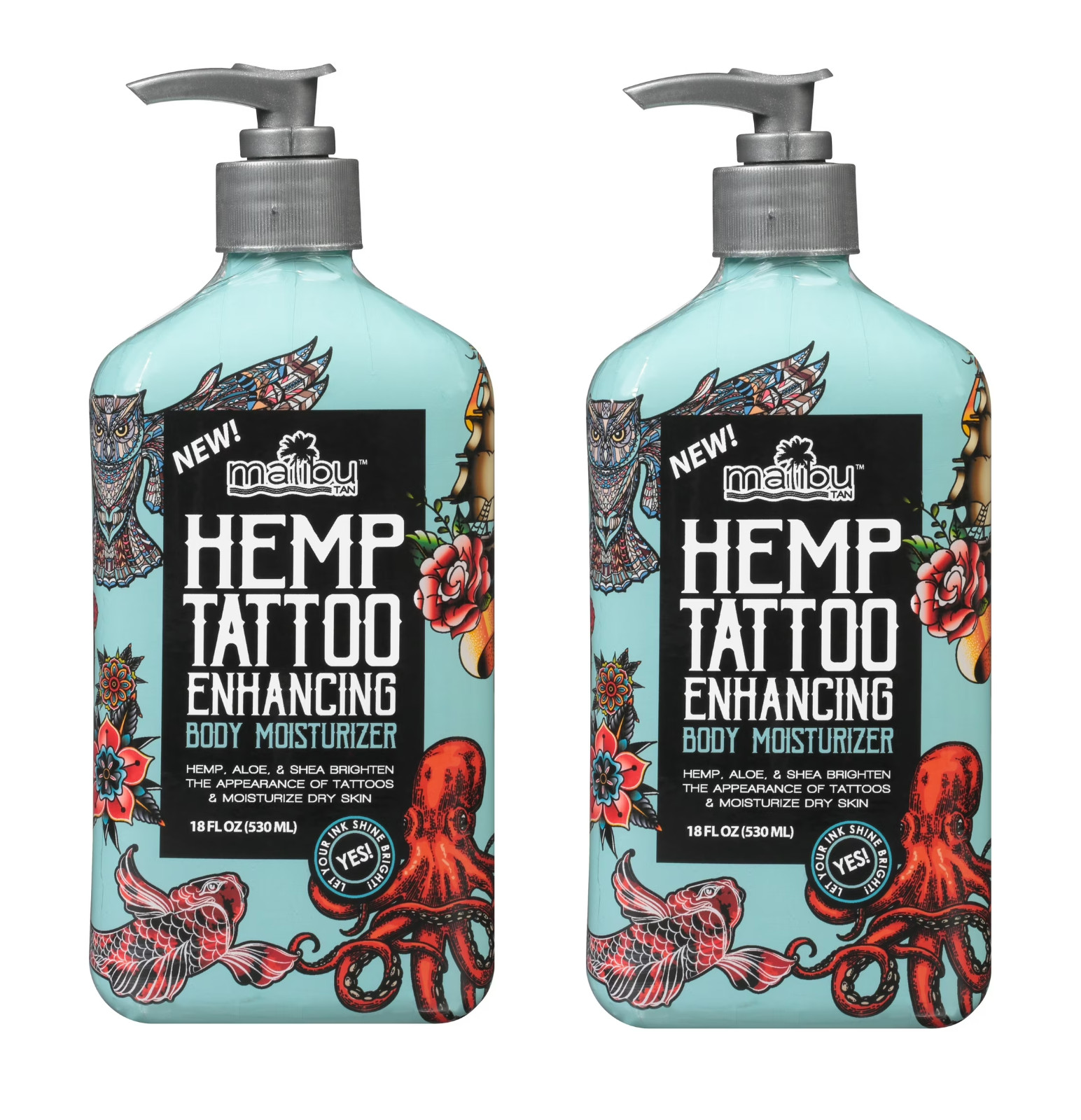 Malibu Tan Hemp Tattoo Enhancing Body Moisturizer, 18 Fl Oz (2 Pack) Malibu Tan Hemp Tattoo Enhancing Body Moisturizer, 18 Fl Oz (2 Pack)