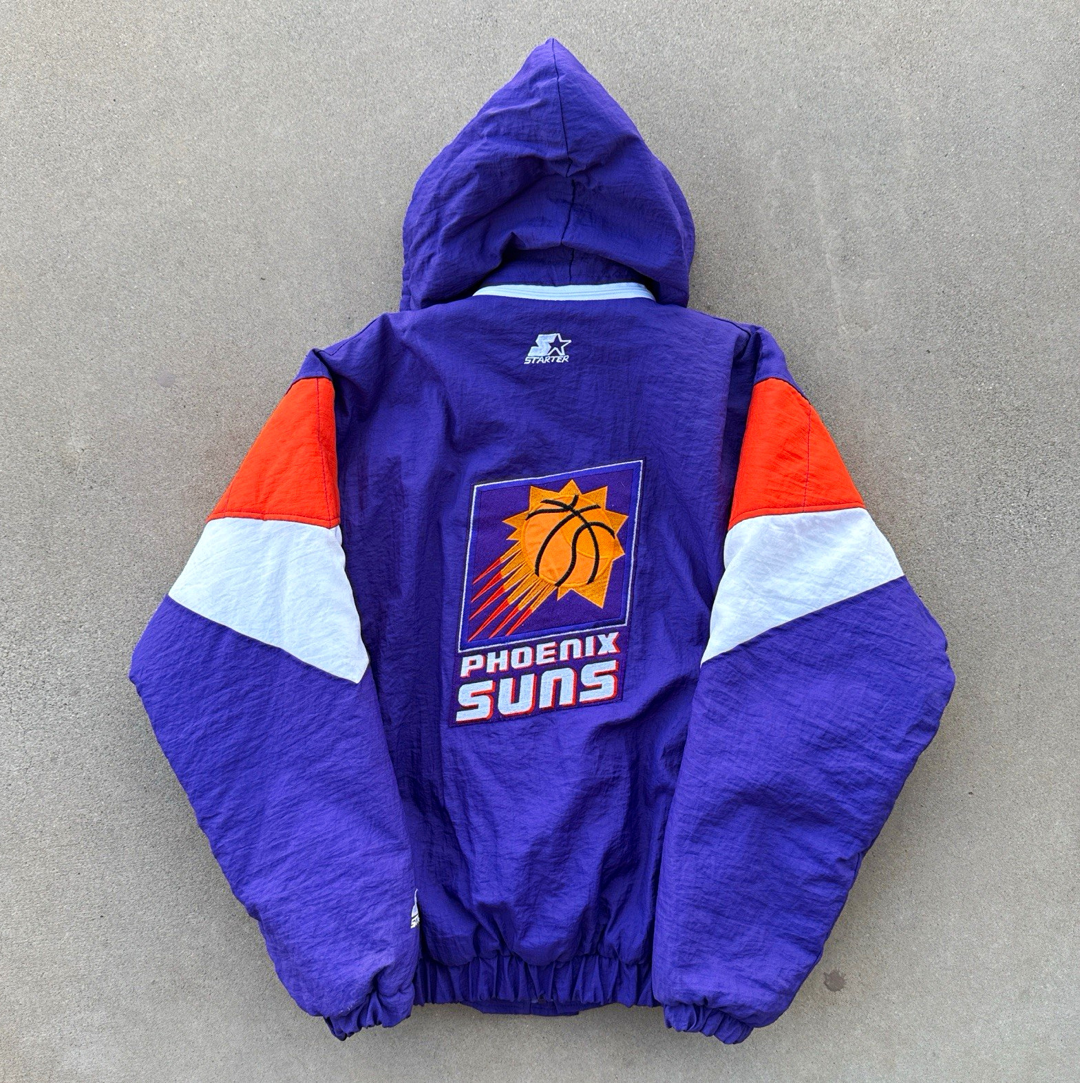 90s Vintage Phoenix Suns Starter Jacket Purple Orange White XL