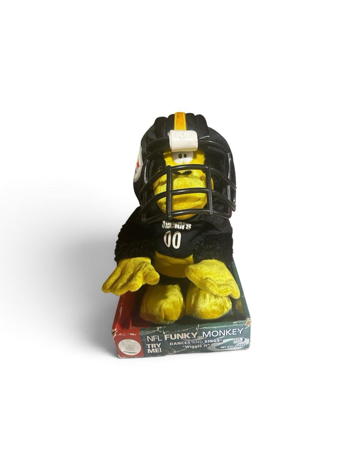 Gemmy NFL Pittsburgh Steelers Funky Monkey #00 Dancing Singing Plush w/ Box Rare Gemmy NFL Pittsburgh Steelers Funky Monkey #00 Dancing Singing Plush w/ Box Rare
