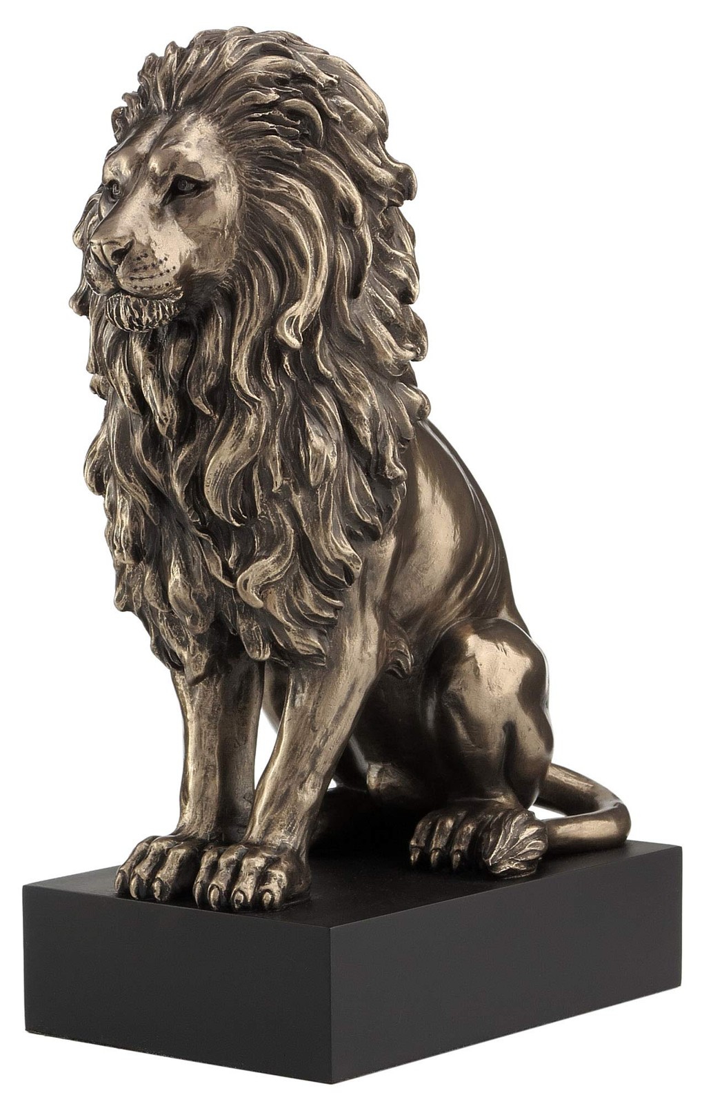 UNICORN STUDIO Veronese Design 8 7 8 Inch Lion Sitting Plith Sculpture 8, Bronze