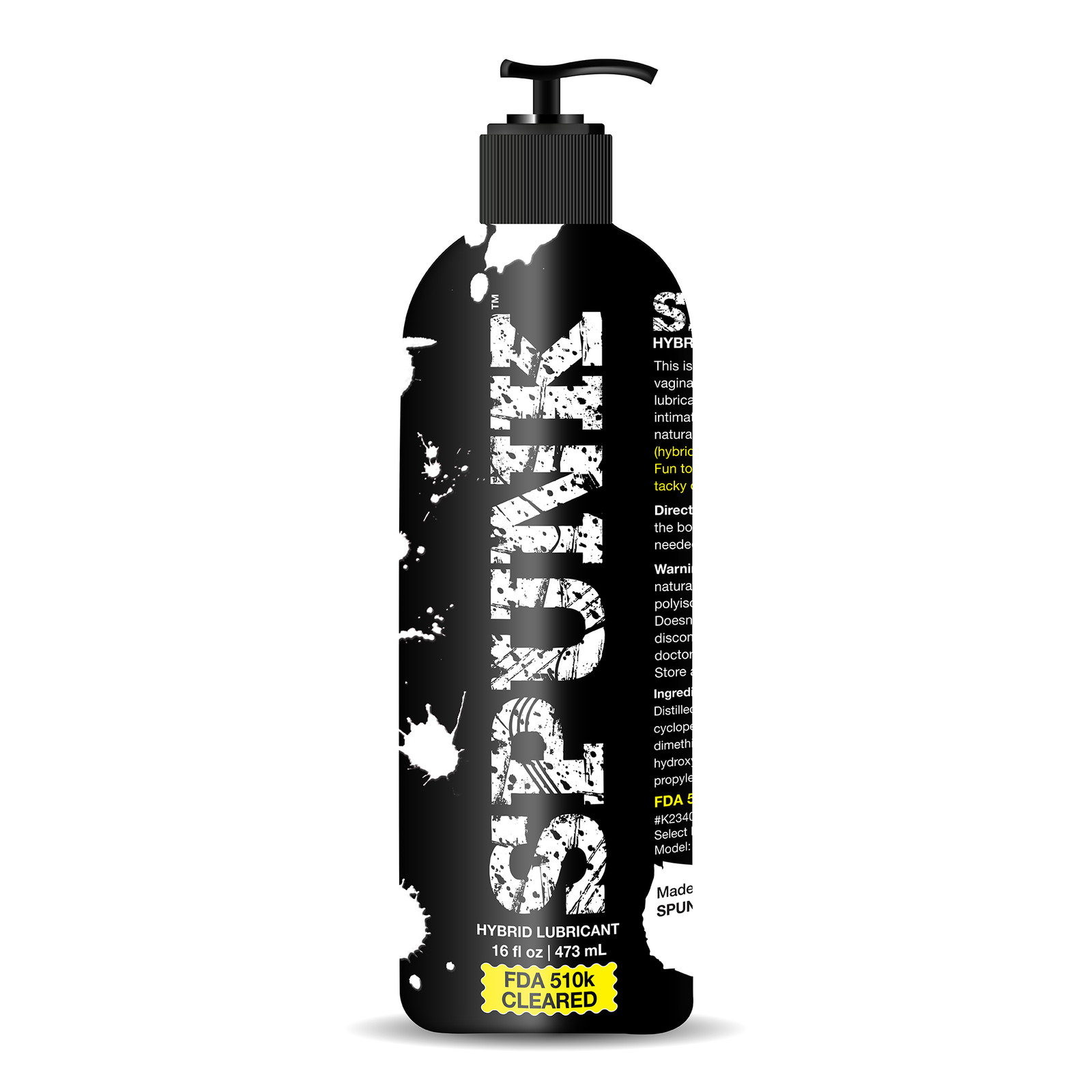 SPUNK Lube Hybrid Lubricant 16oz Water Silicone Based Safe for Toys & Condoms
