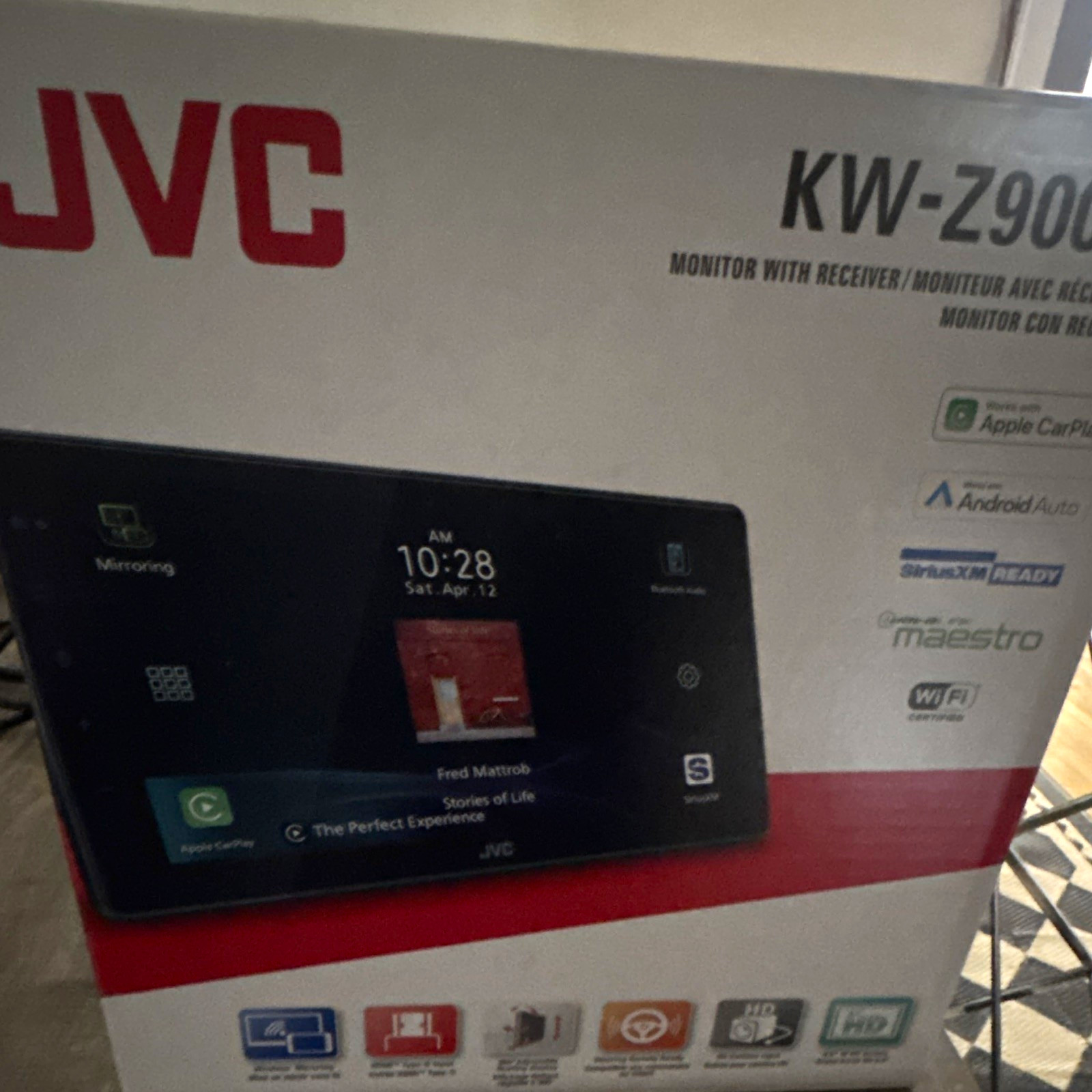JVC KW-Z900W 6.8in 2 DIN Monitor Receiver Apple CarPlay Android Auto Wi-Fi