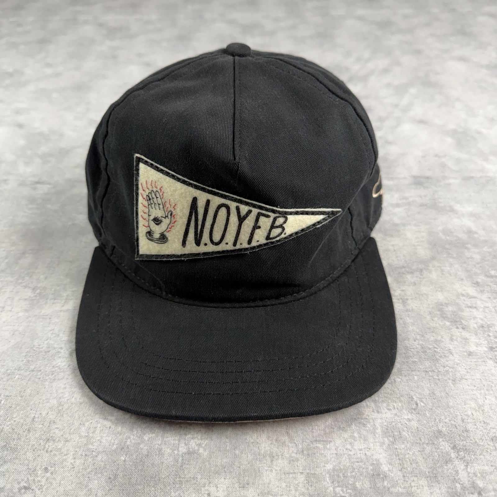 The Ampal Creative N.O.Y.F.B. Pennant Leather StrapBack Outdoors Made in USA Hat