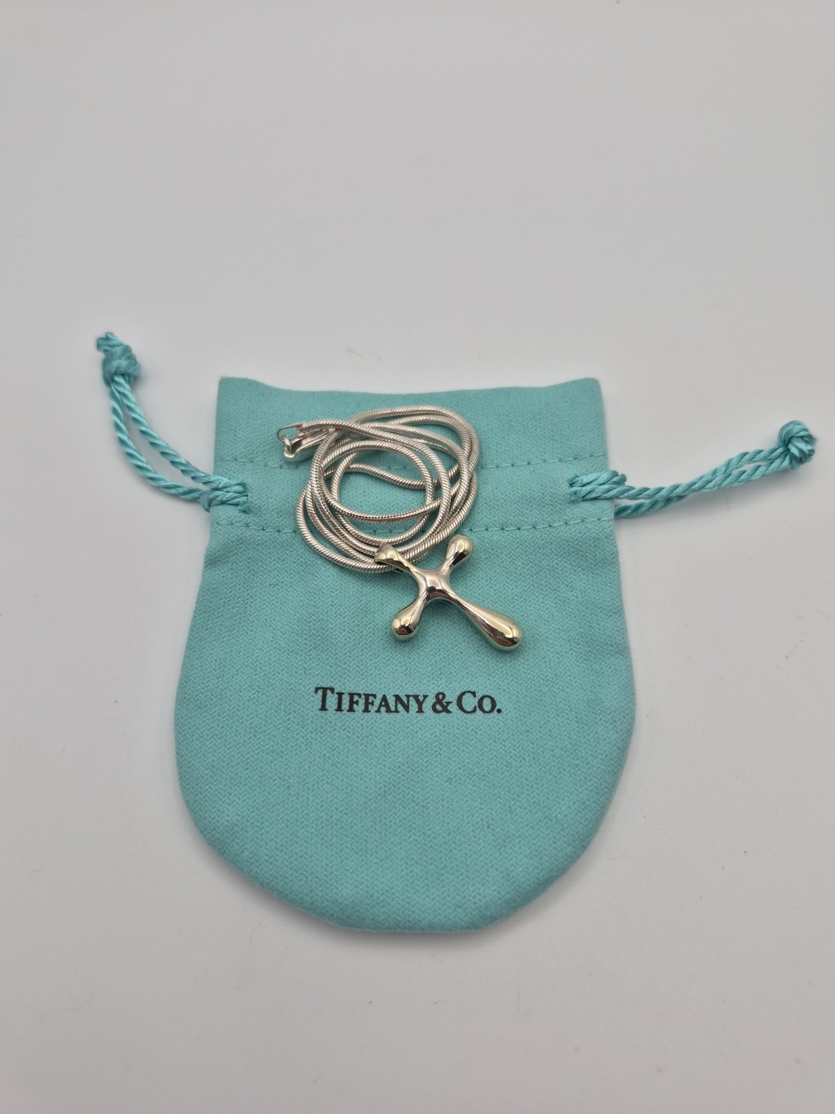 Tiffany And Co. Cross Sterling  The Necklace 18\