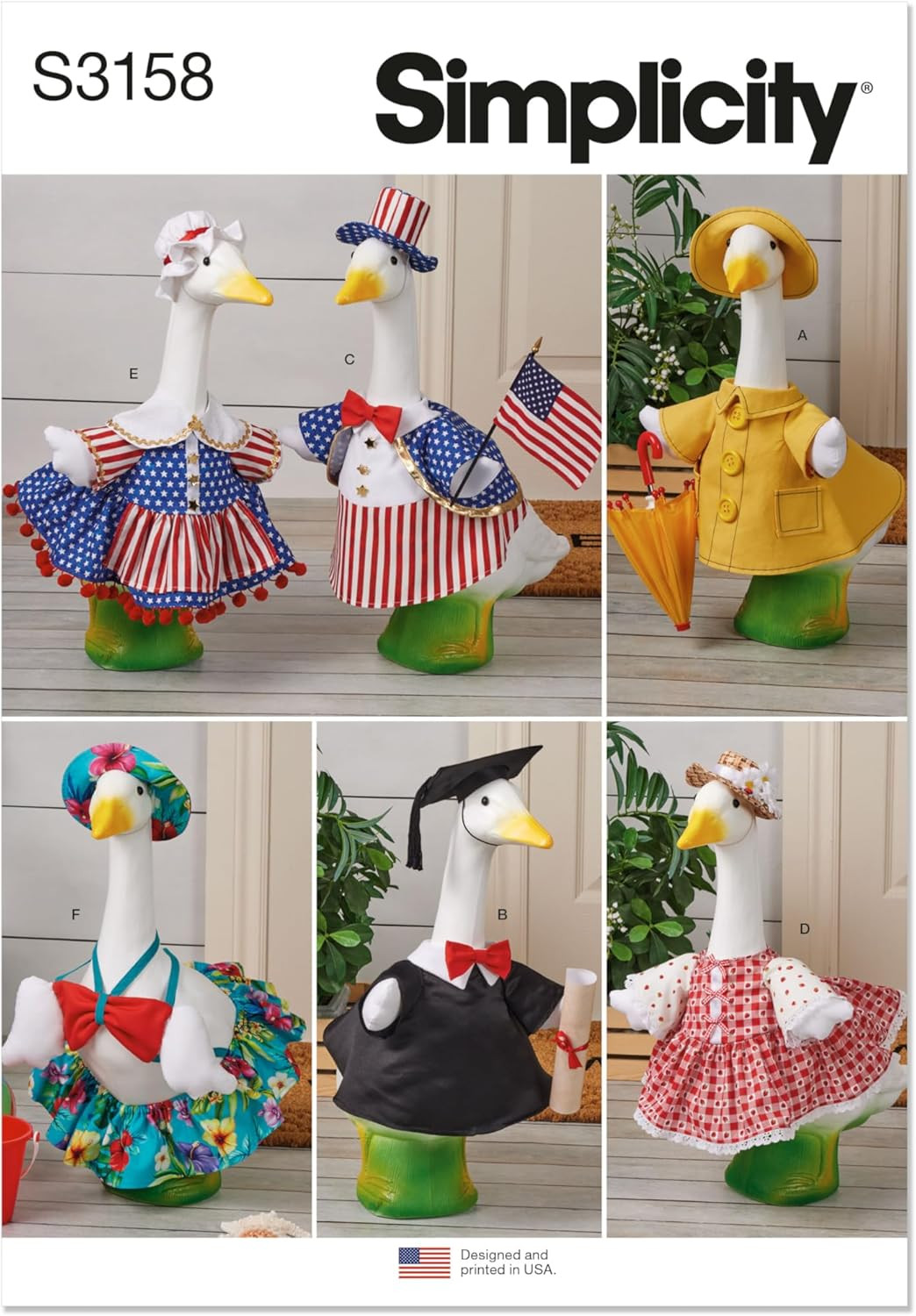 SS3158OS Summer Clothes for Porch and Lawn Geese Sewing Pattern Packet Design