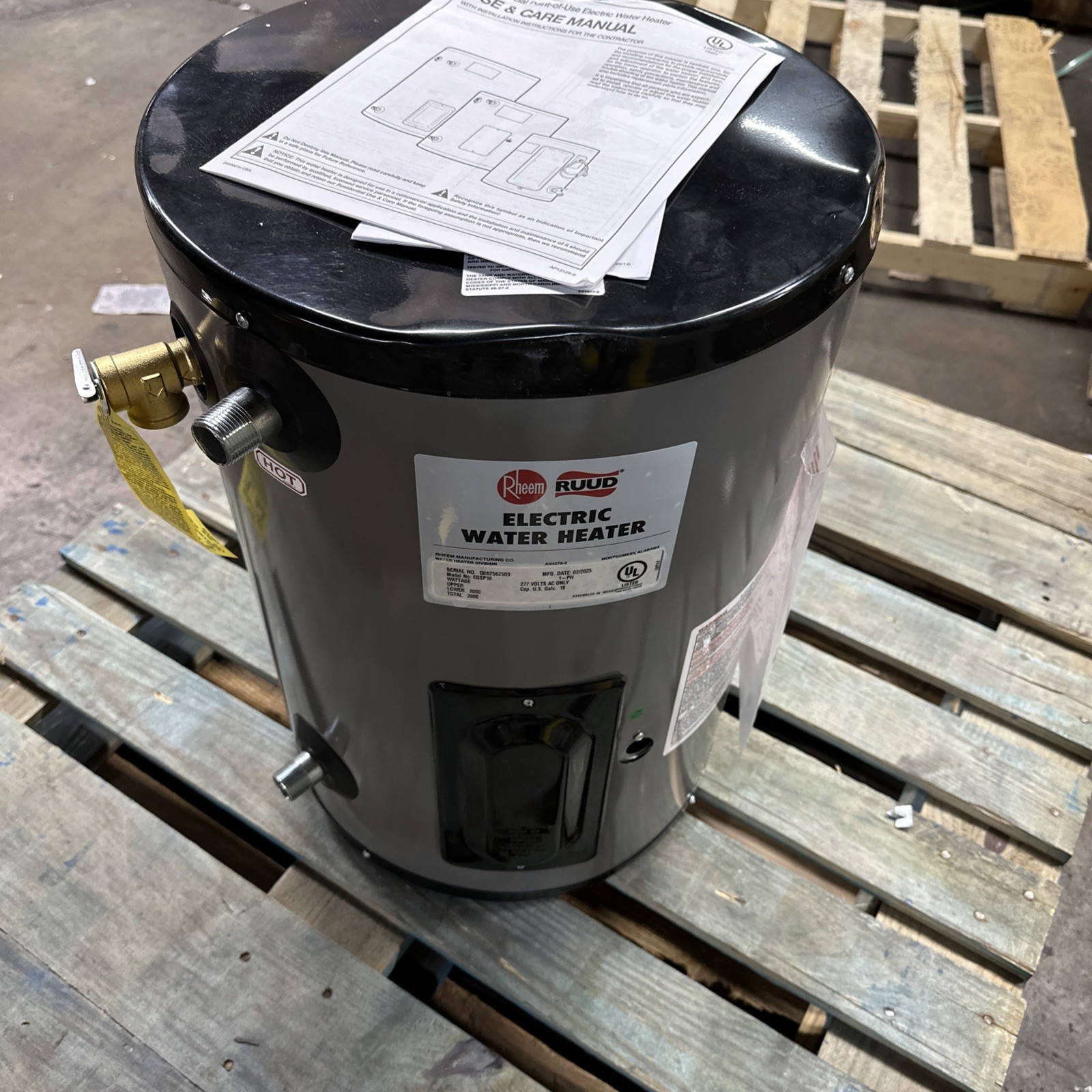 Rheem-Ruud Egsp6 277V 6 Gal, 277V, 10.8 A Amps, Commercial Mini Tank Water Rheem-Ruud Egsp6 277V 6 Gal, 277V, 10.8 A Amps, Commercial Mini Tank Water