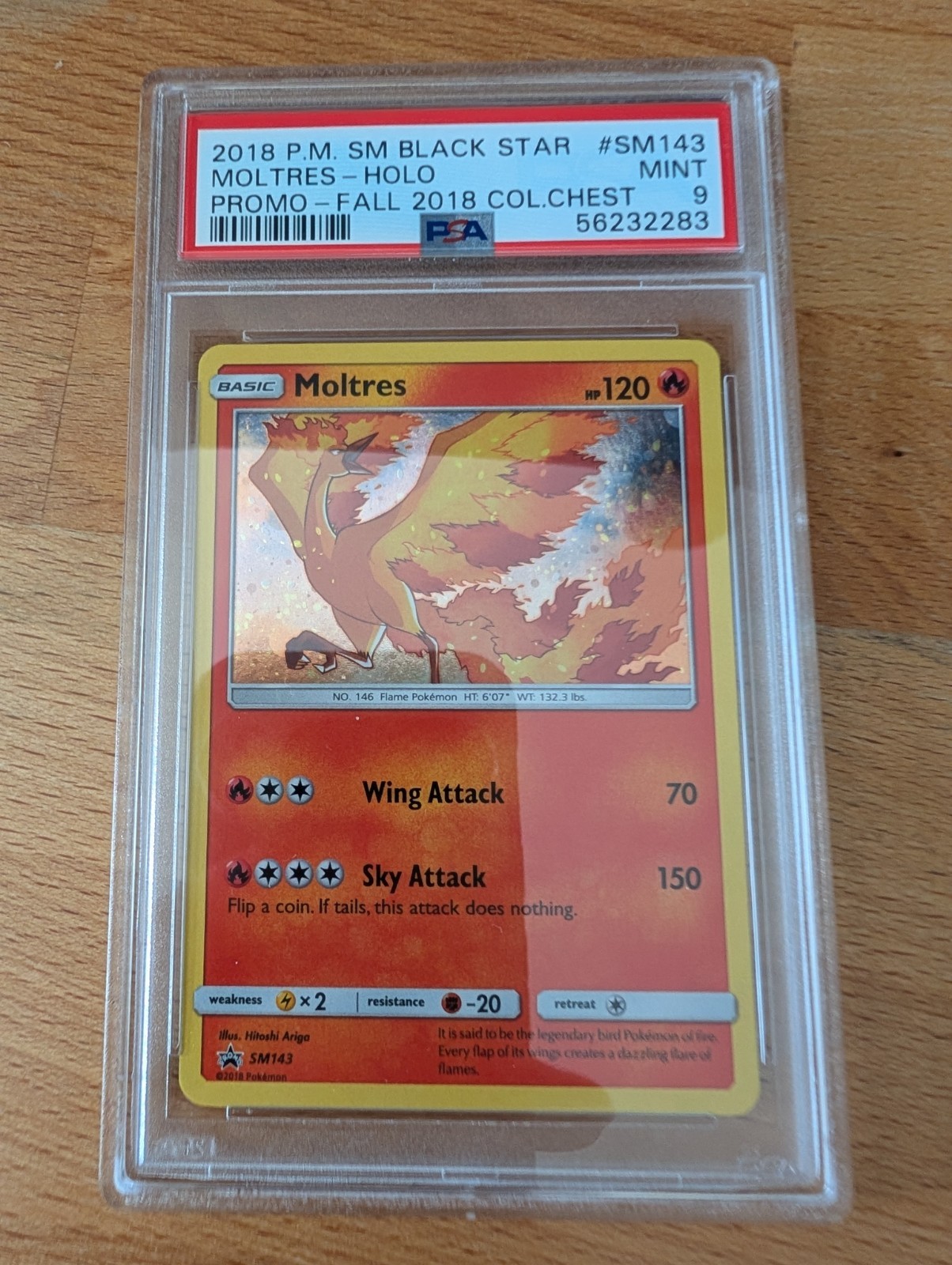Moltres Holo #SM143 Black Star Promo 2018 Pokemon Collectors Chest PSA 9 Mint Moltres Holo #SM143 Black Star Promo 2018 Pokemon Collectors Chest PSA 9 Mint