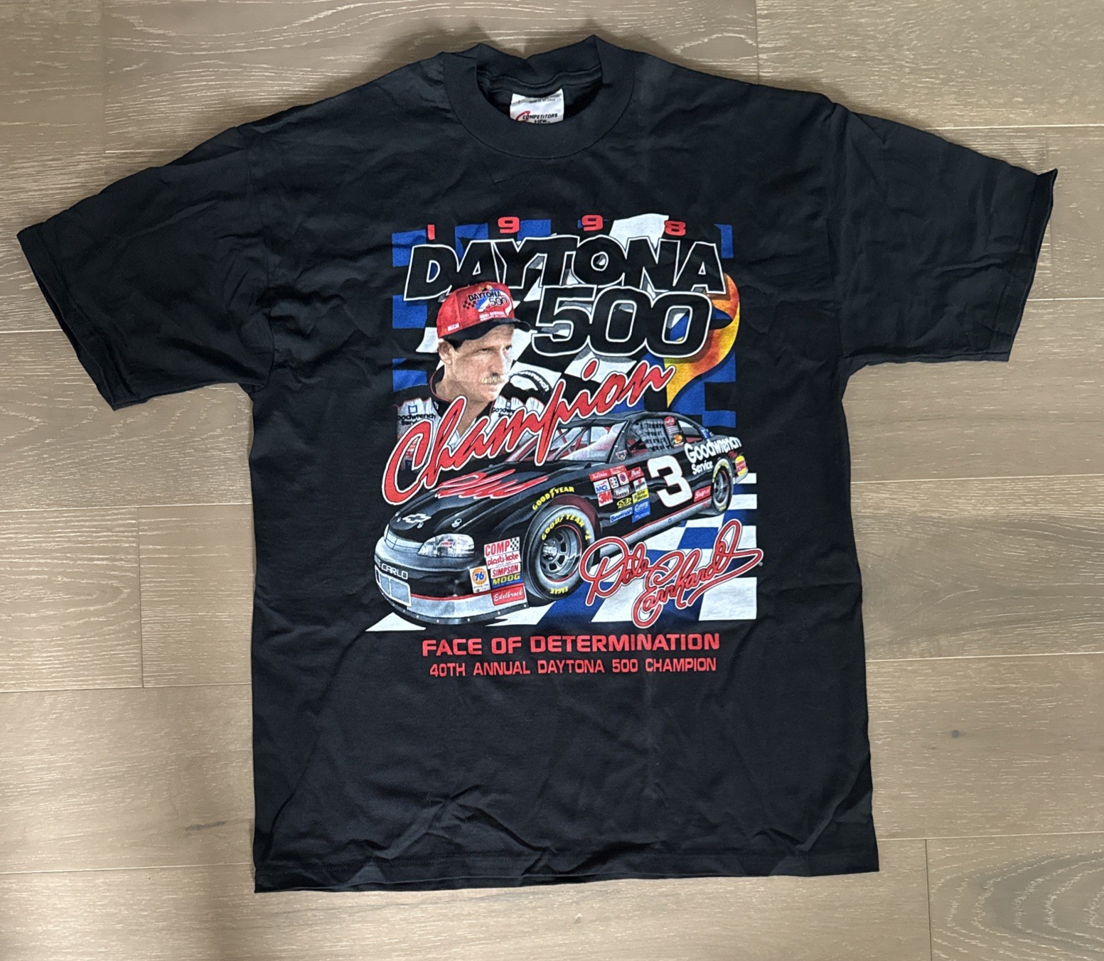 Vintage NASCAR 1998 Dale Earnhardt Daytona 500 Champion Black T-Shirt Large