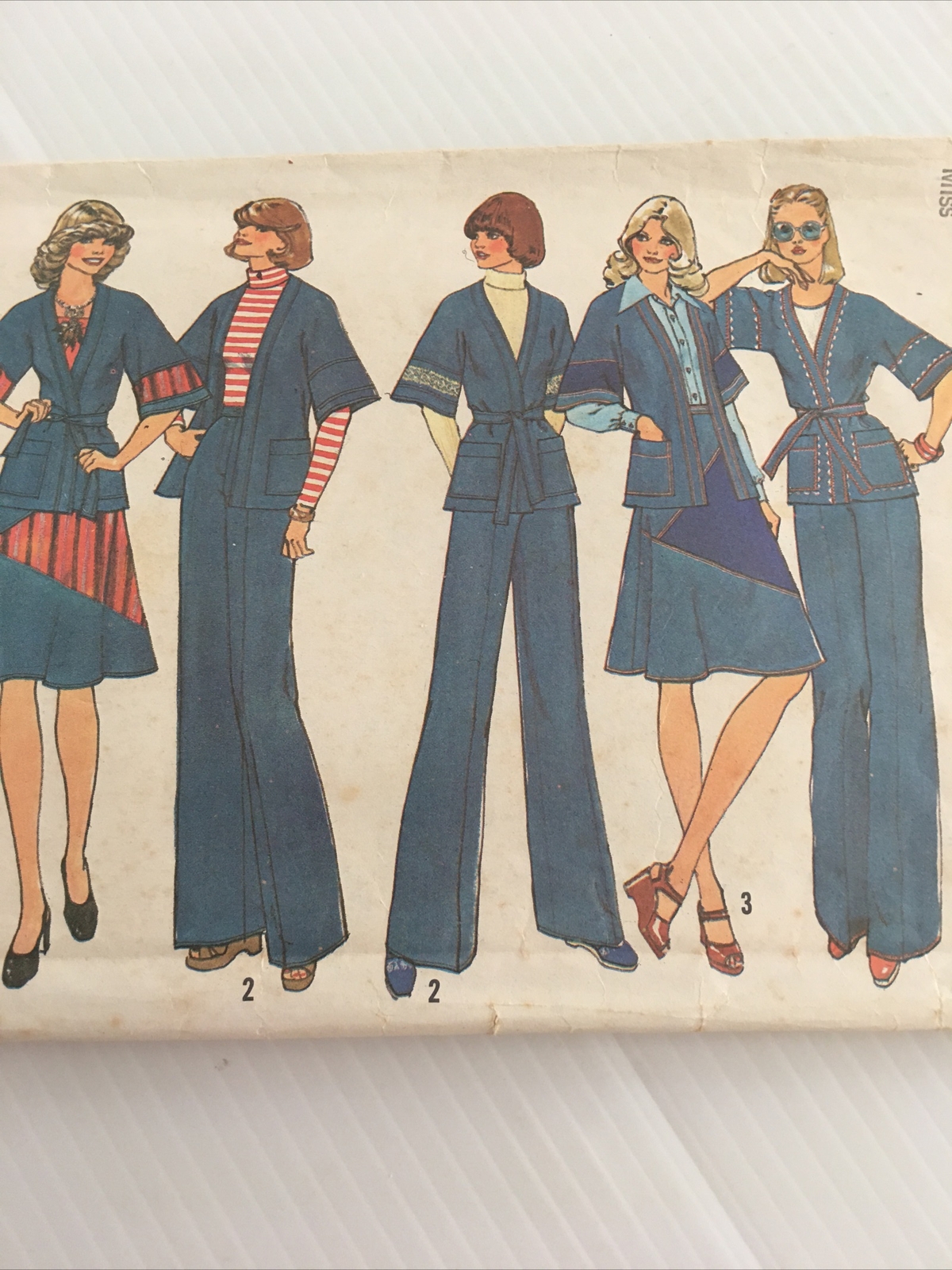 1970s Simplicity 7271 Sewing Pattern Wrap jacket skirt pants Size 10 Bust 32