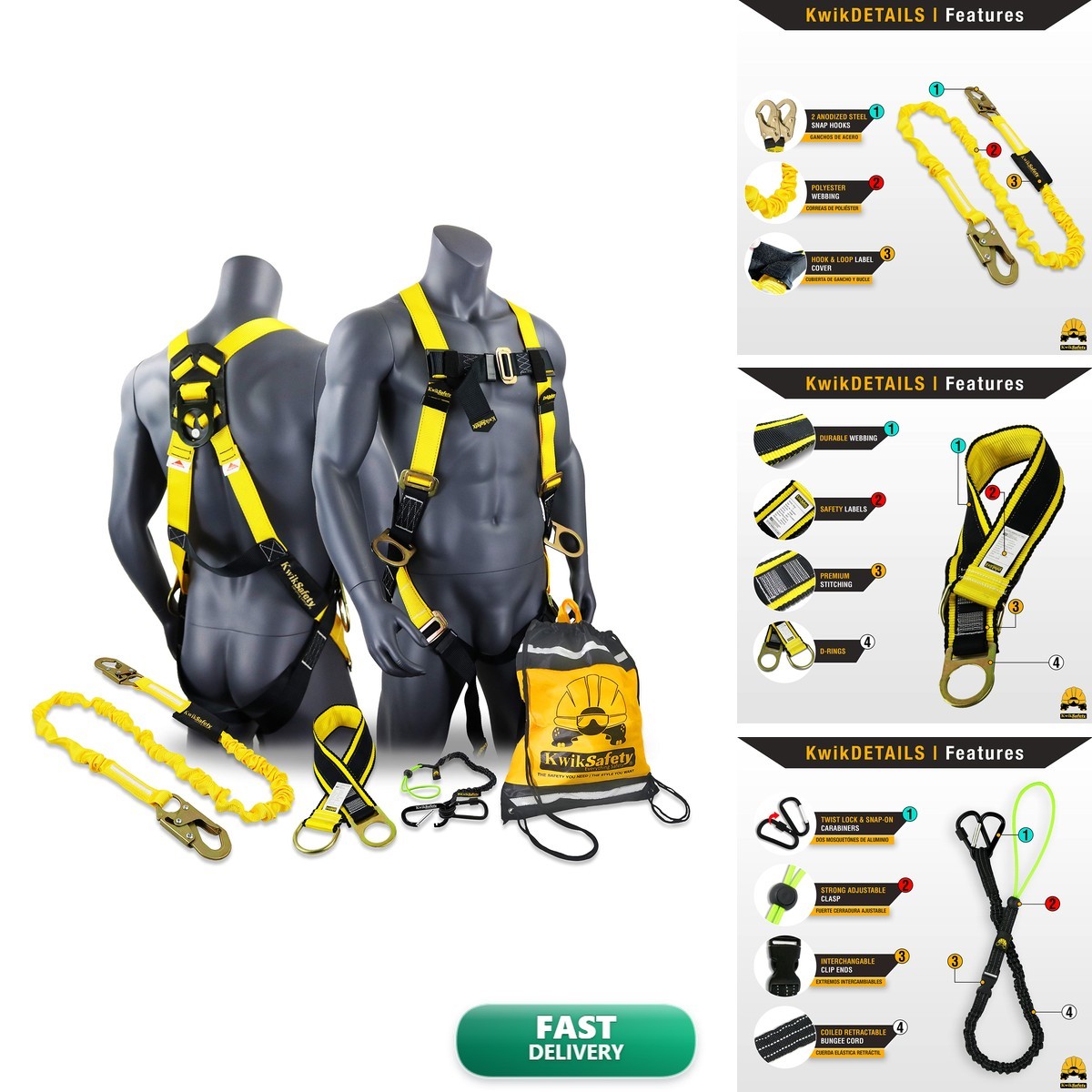 KwikSafety THUNDER Safety Harness [KIT] ANSI OSHA Fall Protection Gear