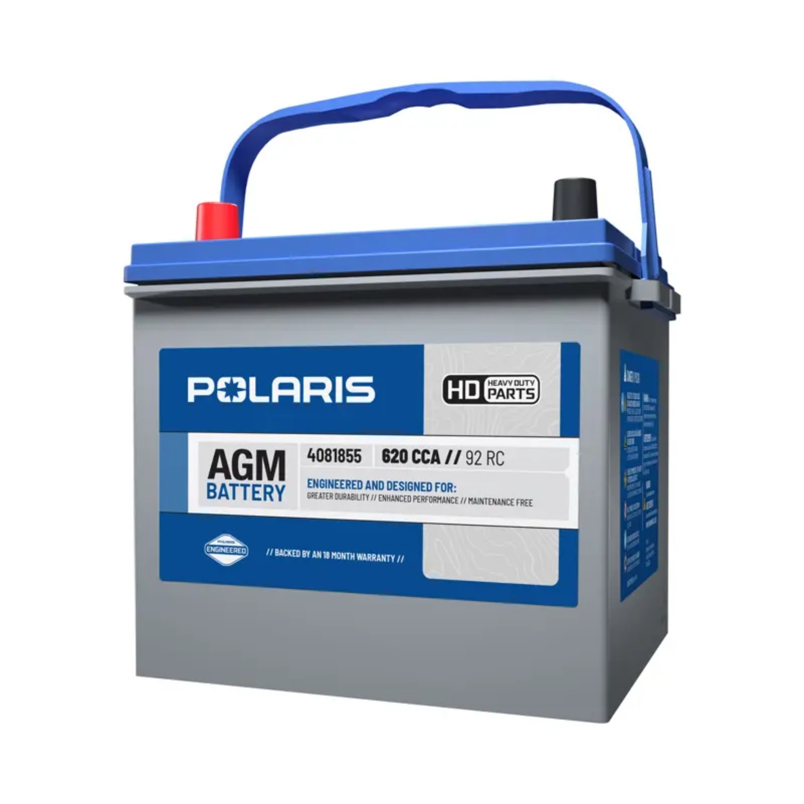 Polaris OEM HD AGM Battery 620 CCA/92 RC, 4081481, 4081855 Polaris OEM HD AGM Battery 620 CCA/92 RC, 4081481, 4081855
