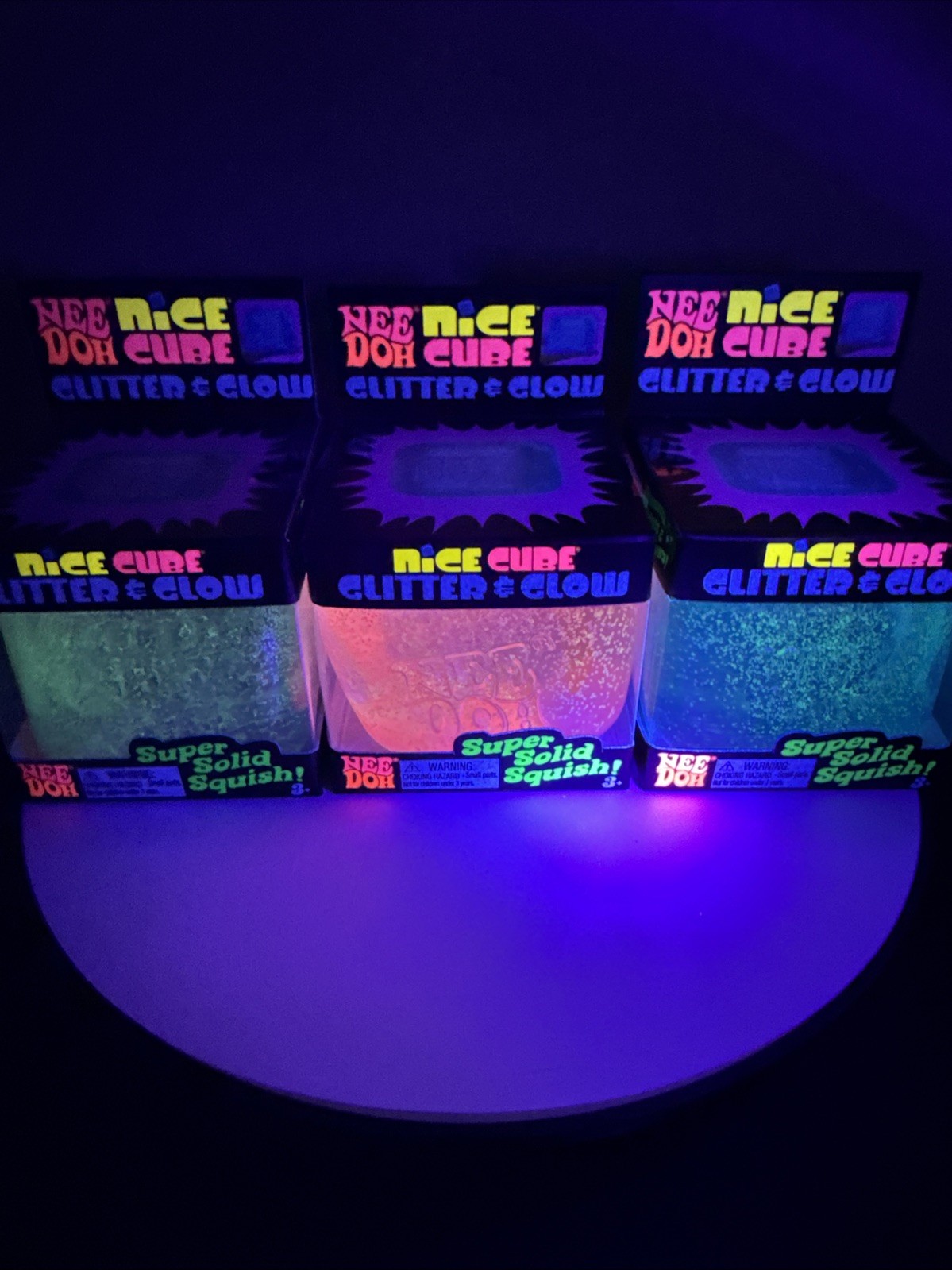NeeDoh Nice Cube Glitter & Glow By Schylling (Various Colors)