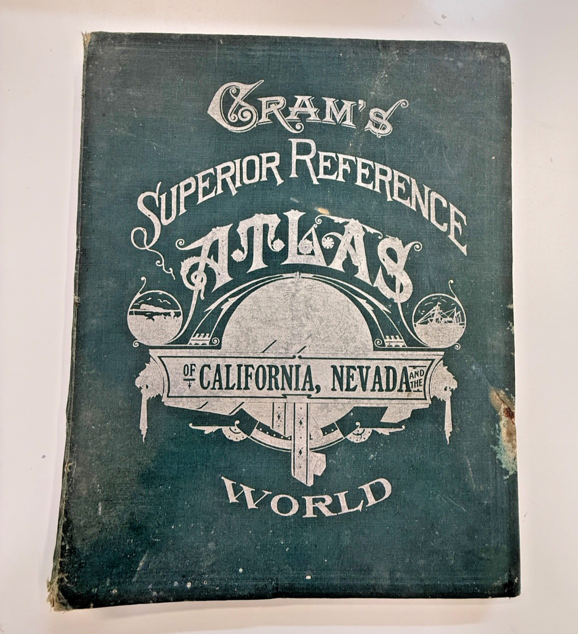 Antique Cram\'s Superior Atlas California Nevada &  World 1908 Maps photos text