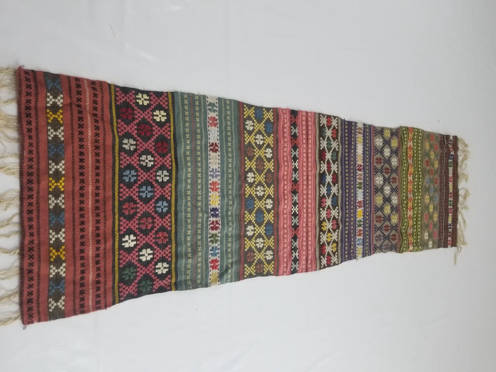 Antique Handwoven Swedish Scandinavian Wool Tapestry 180x52cm