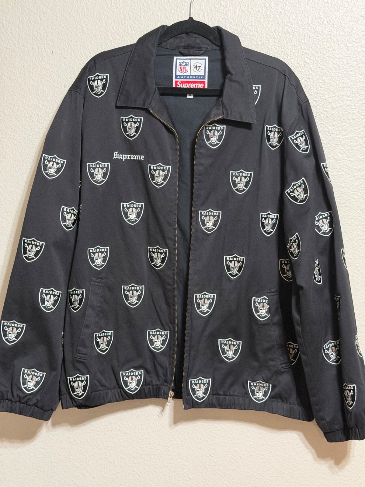 Supreme NFL Raiders ’47 Twill Jacket Black XL FW19