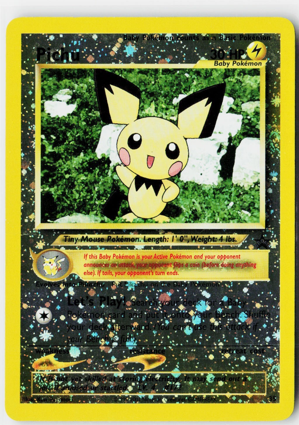 Pichu 35/53 WOTC Promo Reverse Holo Damaged Pichu 35/53 WOTC Promo Reverse Holo Damaged