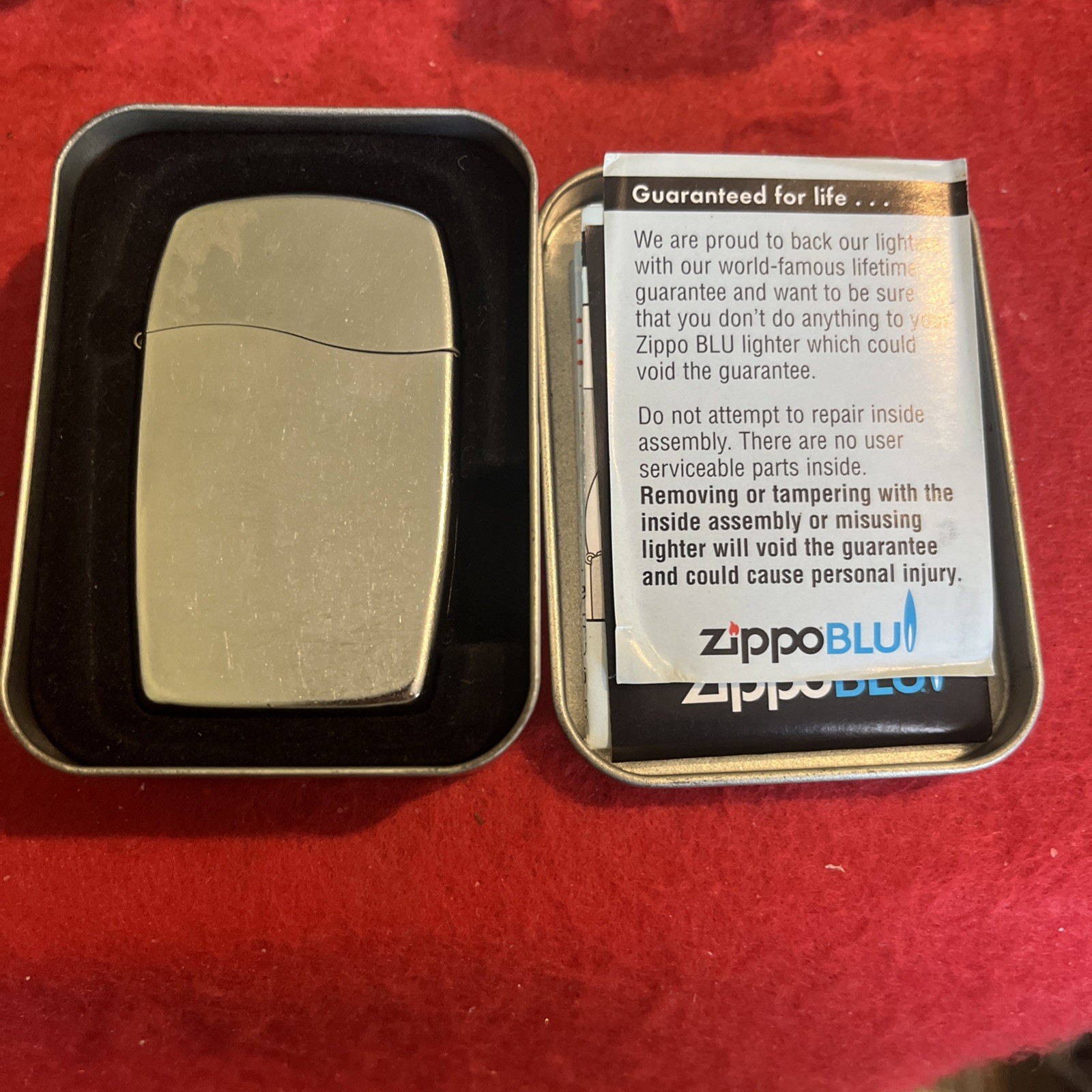 Pre-Production 2005 ZIPPO BLU Lighter w/ Original Box & Paperwork • RARE FIND