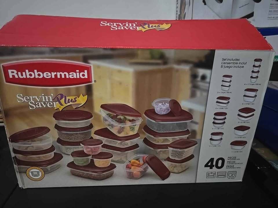 Rubbermaid Servin’ Saver Plus 40-Piece Food Storage Set – New Old Stock Rubbermaid Servin’ Saver Plus 40-Piece Food Storage Set – New Old Stock