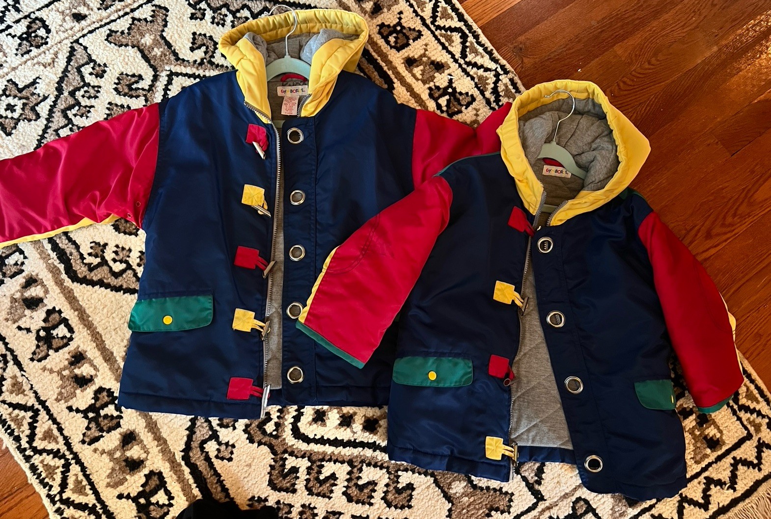 TWO vintage rainbow tag gymboree kids winter coats size 5 and 6 TWO vintage rainbow tag gymboree kids winter coats size 5 and 6