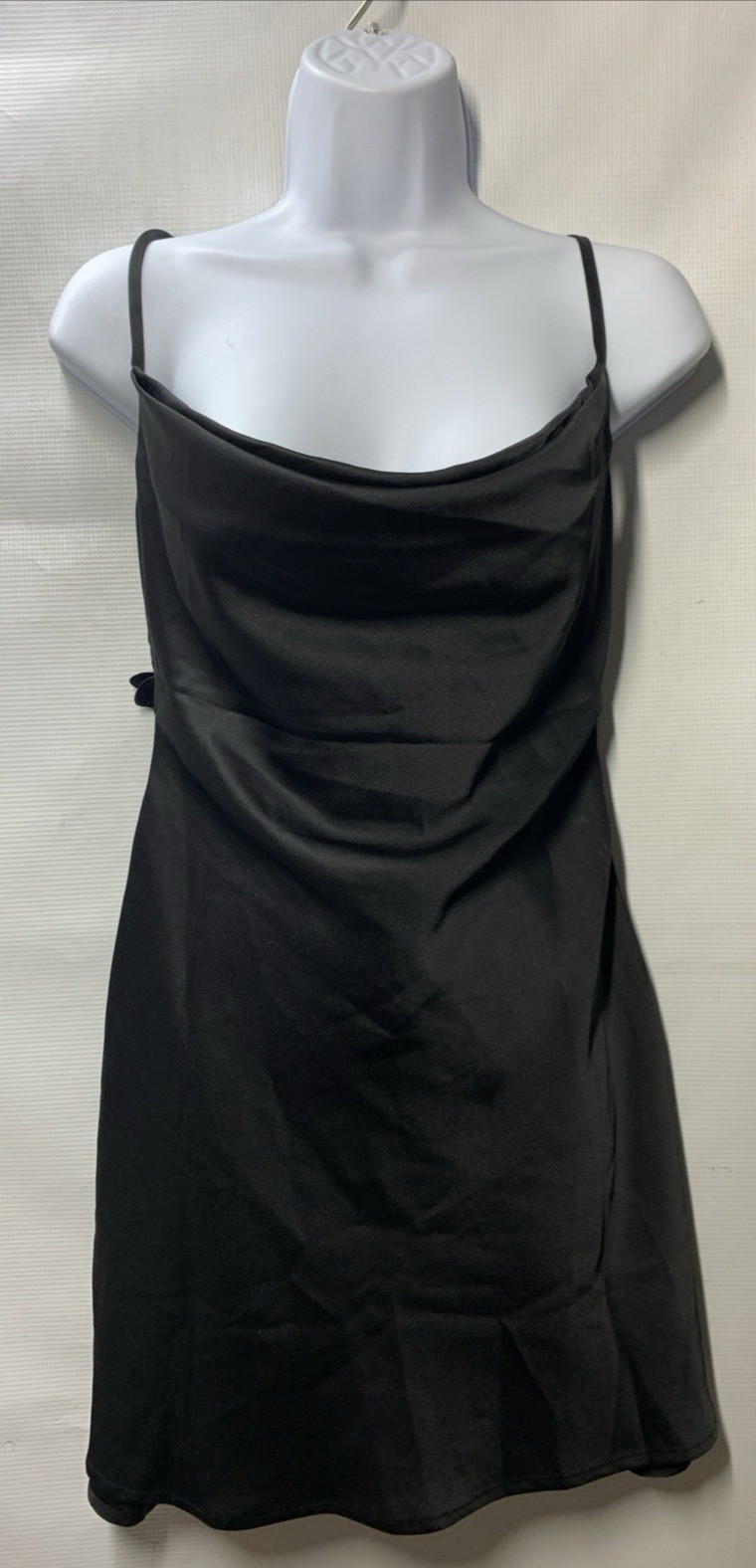 Lulus Women\'s Pandora Flower Back Mini Evening Dress Sleeveless Black Size Small