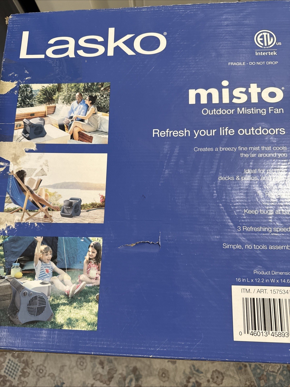 Lasko 7054 Misto Outdoor Misting Blower Fan - Features Cooling Misters, In Blue Lasko 7054 Misto Outdoor Misting Blower Fan - Features Cooling Misters, In Blue
