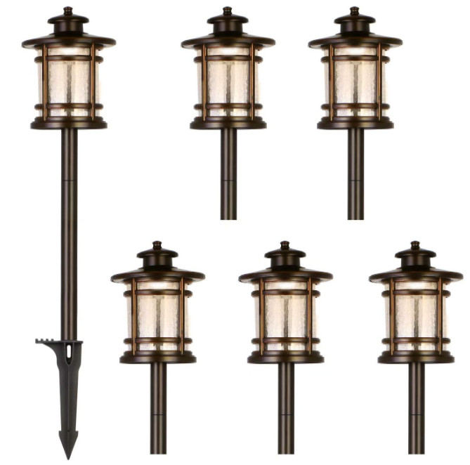 6 Luces LED Paisaje 12V-15V 3,4W 155LM, Aluminio y Vidrio para Jardín