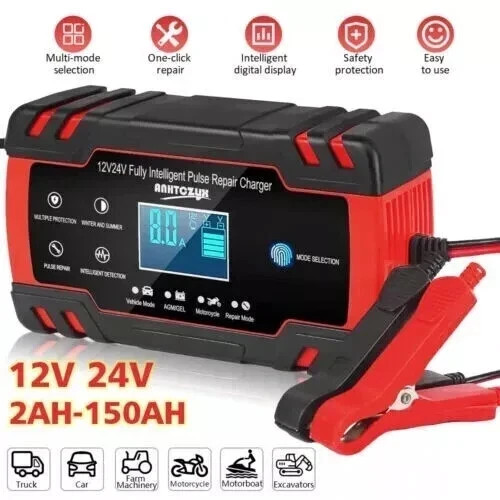 8A 12V 24V Fully-Automatic Smart Car Battery Charger Maintainer Trickle Chargers