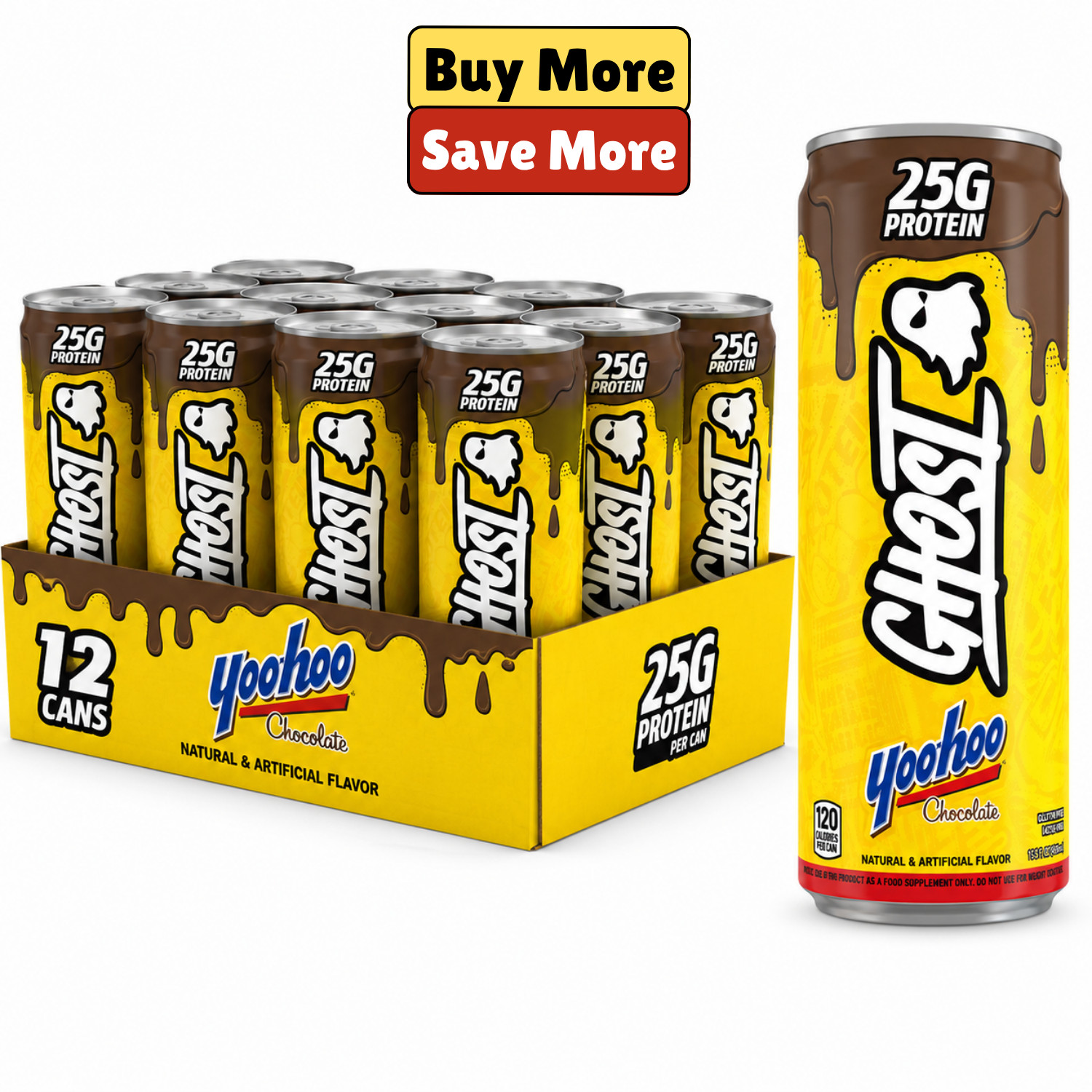 GHOST Yoo-Hoo Chocolate Protein Drink 25g Protein 11 fl oz Can 12 Pack Cans RTD