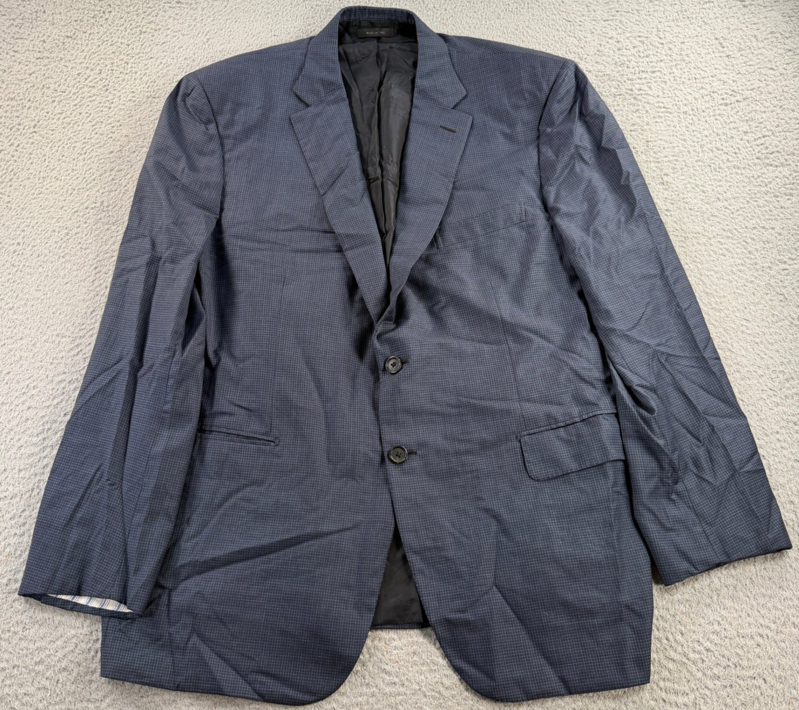 Brioni Blazer Mens 44R Blue Super 170s Silk Micro Check Italy Sport Coat