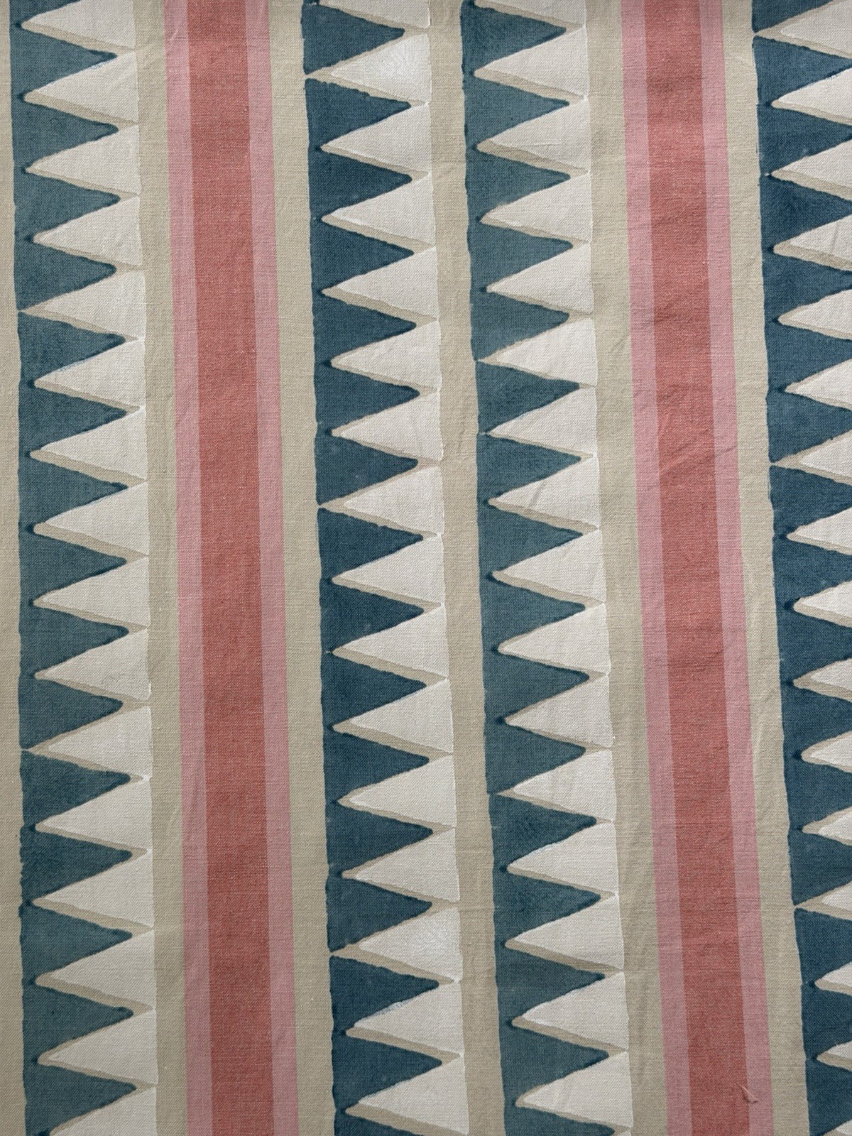 Thibaut Lomita Stripe French Blue And Coral Fabric 2 1/2 yards