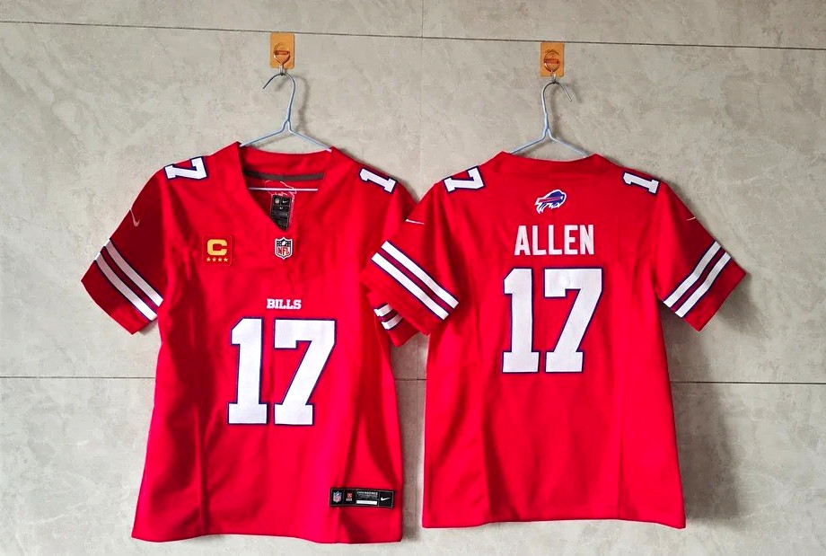 Nike Buffalo Bills Josh Allen #17 Red National Football League Captain  Jersey