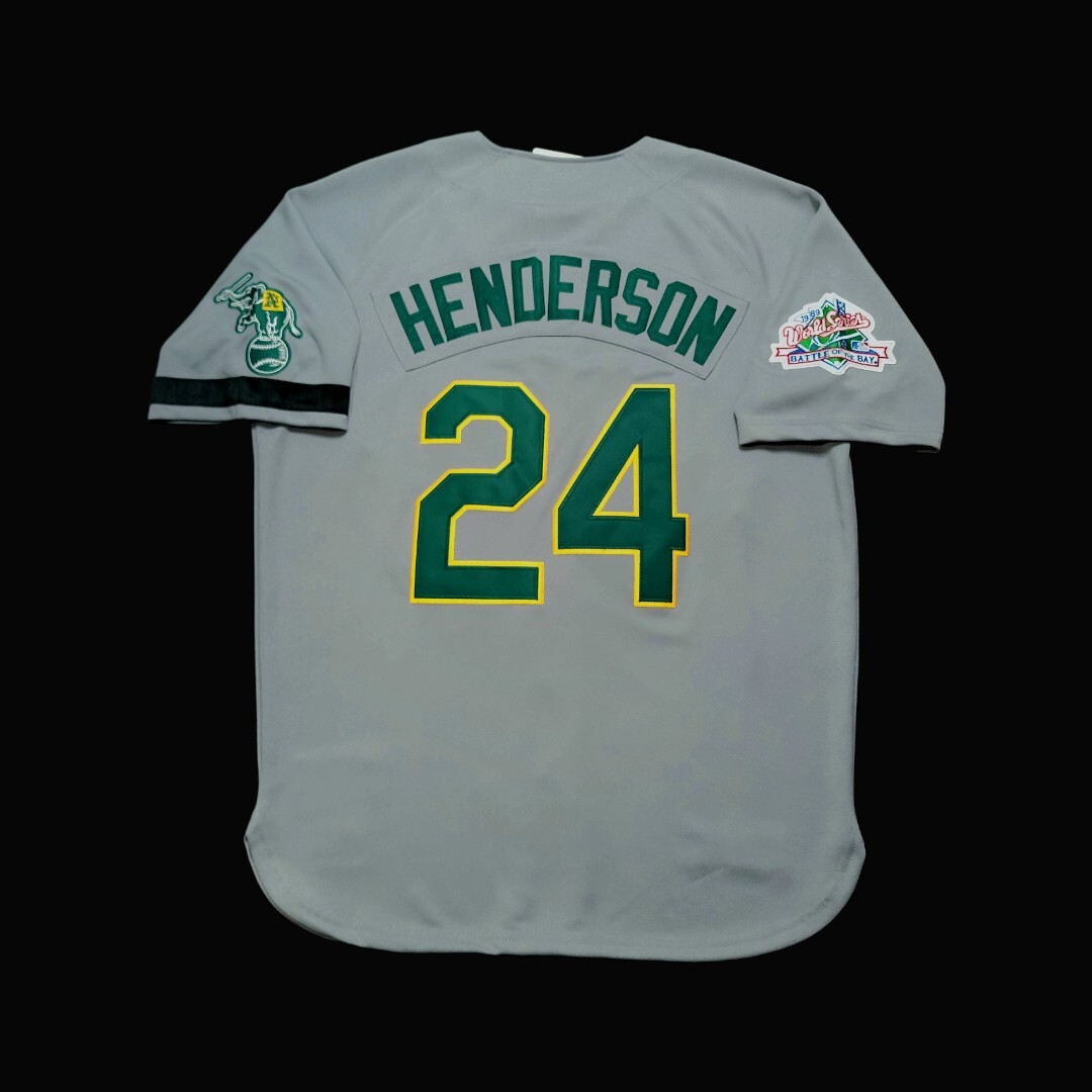 Rickey Henderson Oakland A's Athletics 1989 Road Gray Men's Baseball Jersey