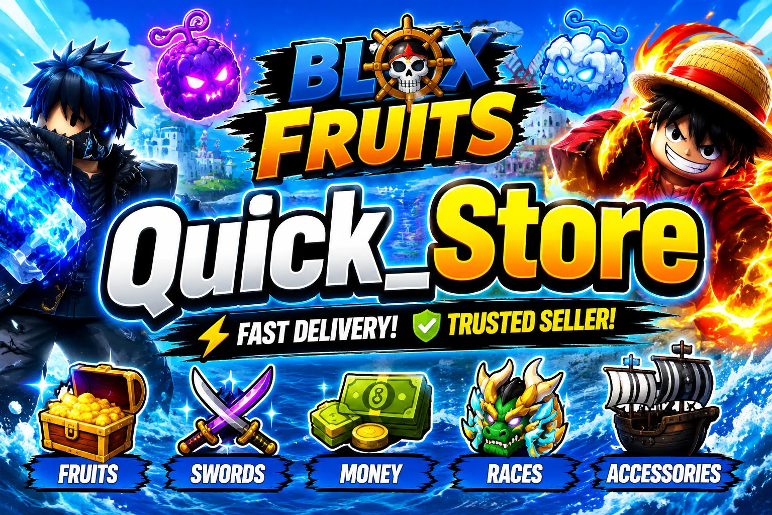 ✅[Blox Fruits] Shark V4⭐CDK⭐SG⭐Full Gear⭐LVL 2800⭐GODHUMAN⭐(Info in description)