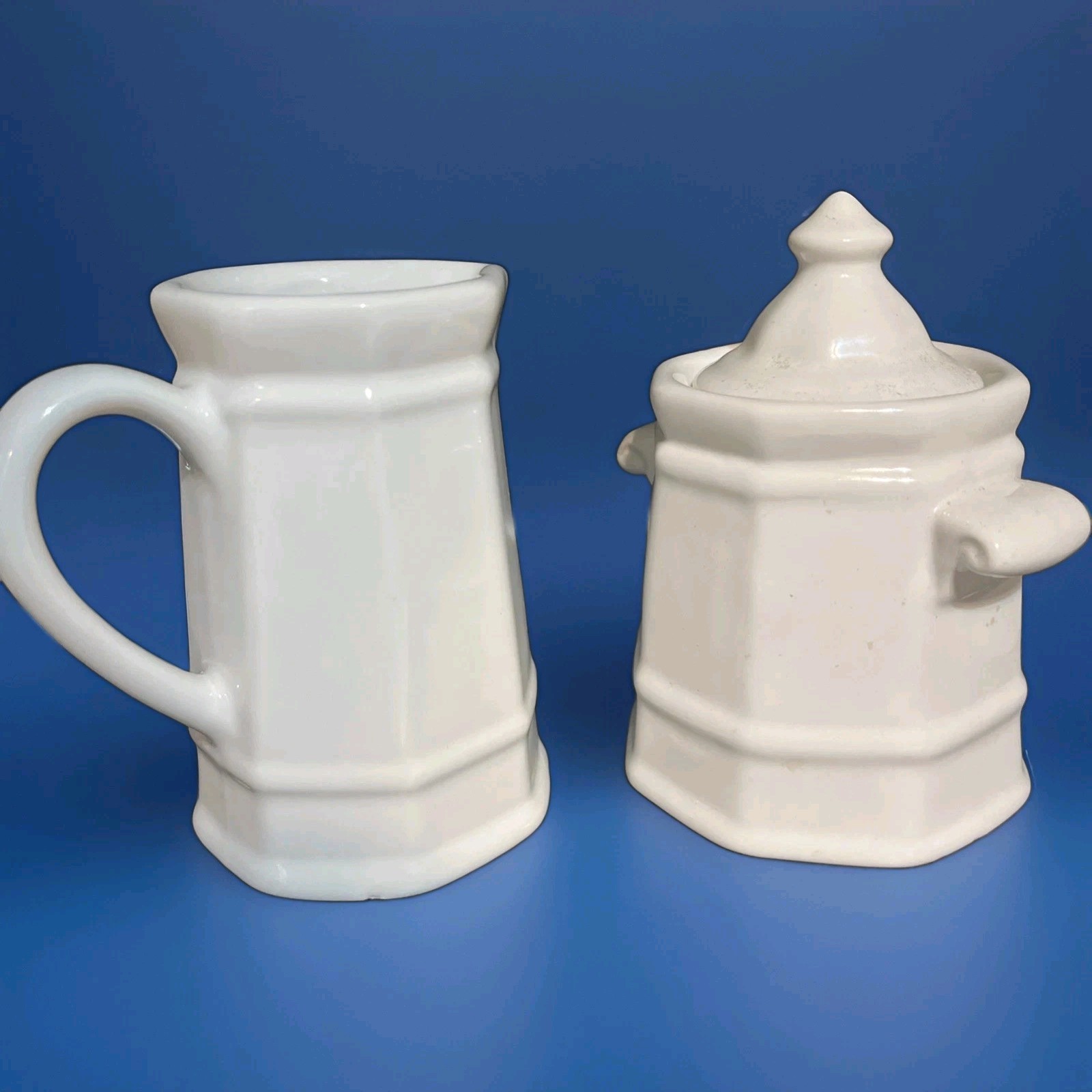 Vintage PFALTZGRAFF HERITAGE WHITE Creamer and Sugar Bowl w/Lid