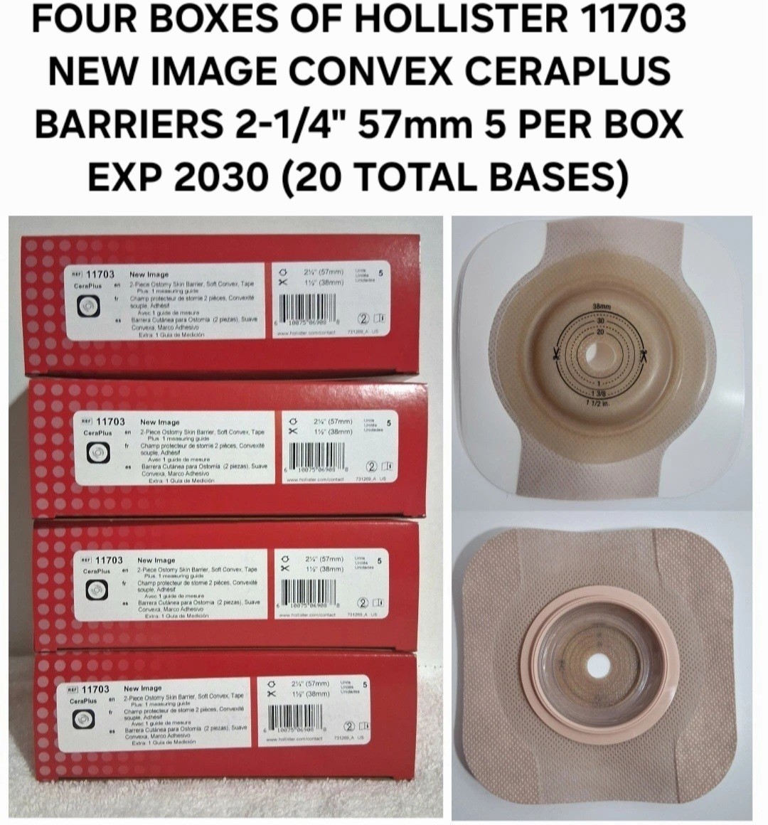 Hollister Barriers Lot Of 4 Convex 11703 Ceraplus 2-1/4\