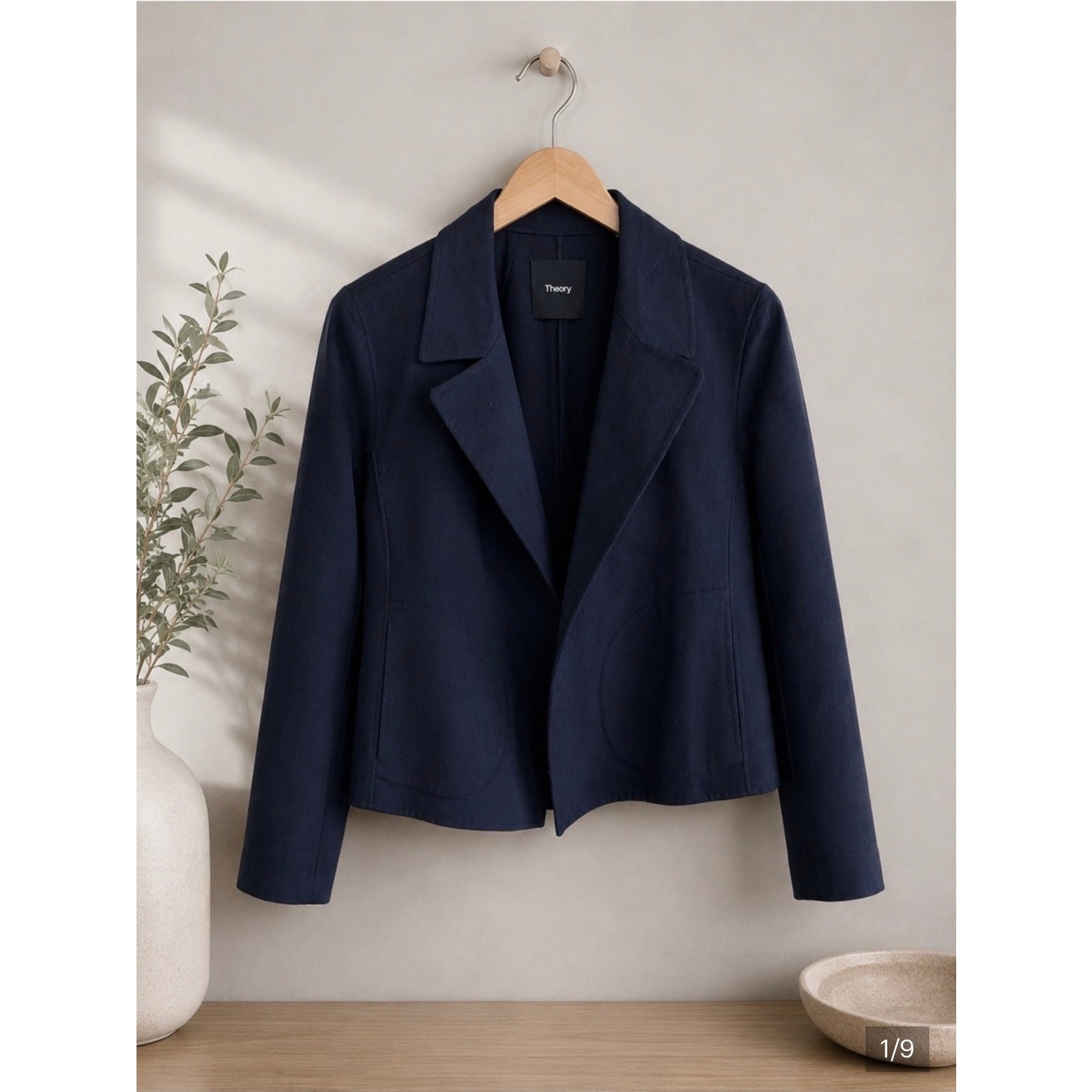 NWOT: Theory Sileena Wool Blend Open Front Felt Jacket