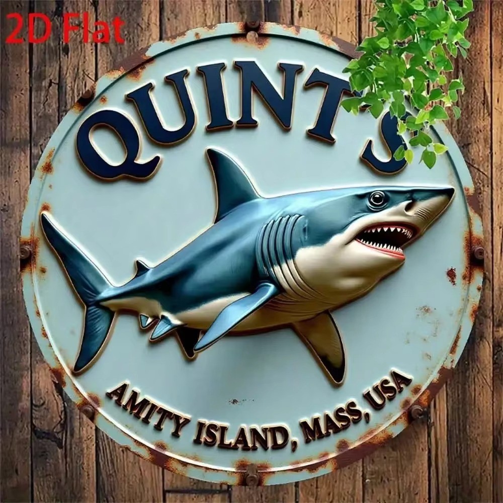 CIFbuy Jaws Movie Amity Island Shark Metal Sign Vintage RetroTin Sign Wall Decor
