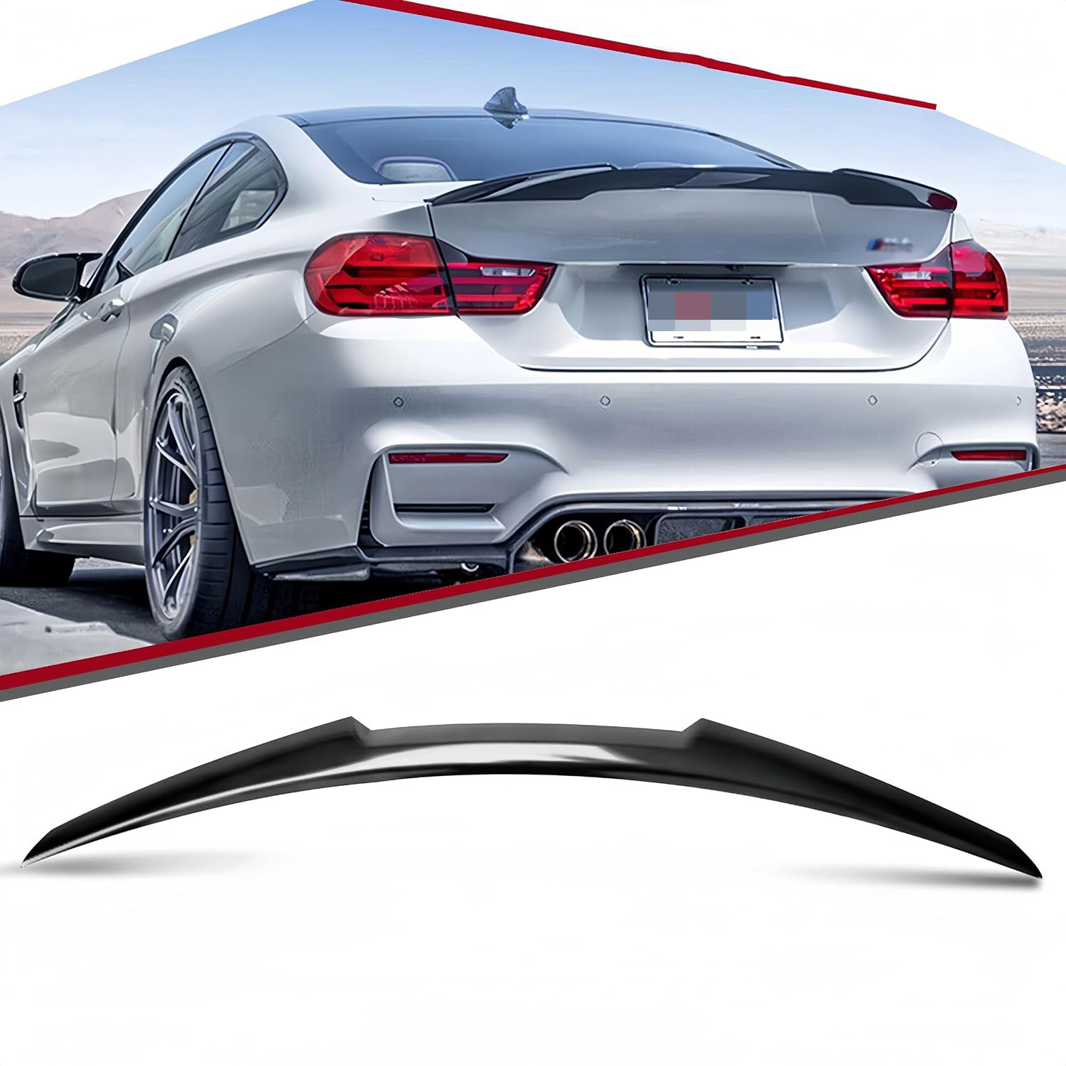 For 2008-2013 BMW 1 Series E82 Coupe 128i 135i Piano Black M4 Rear Spoiler Wing