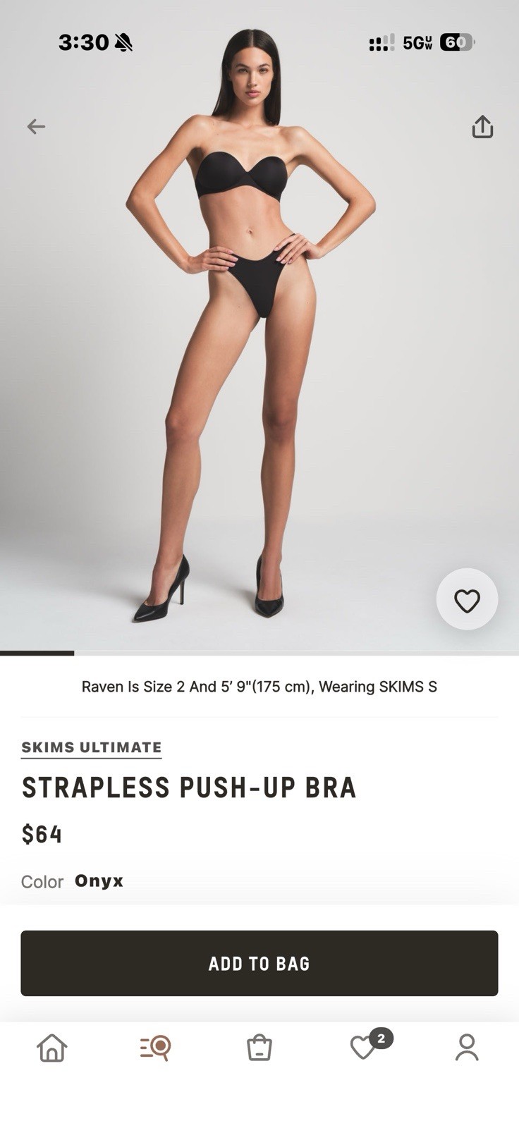 NWT SKIMS Ultimate Strapless Push-Up Bra, Onyx Women’s 34DD NWT SKIMS Ultimate Strapless Push-Up Bra, Onyx Women’s 34DD