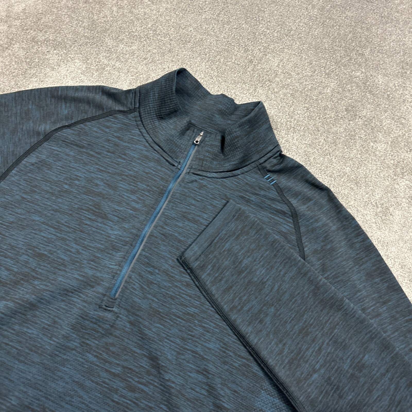 Lululemon Metal Vent Tech Half Zip Mens Large Blue Stretch Lightweight Gym