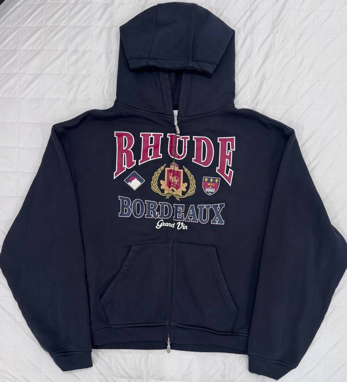 Rhude Rhude Bordeaux Zip Hoodie Rhude Rhude Bordeaux Zip Hoodie