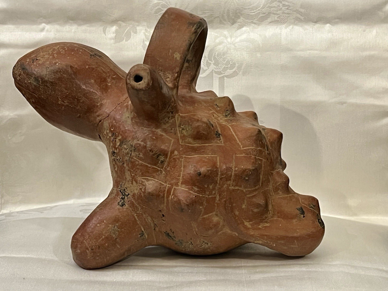 C. 800 BCE-100CE Pre-Columbian Early Calima Redware Frog Effigy Alcarraza Vessel