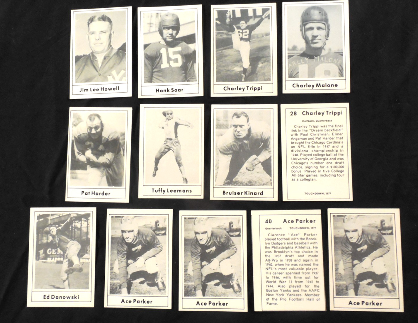 1977 Touchdown Club card U PICK Soar Malone Trippi Harder Kinard Parker Danowski