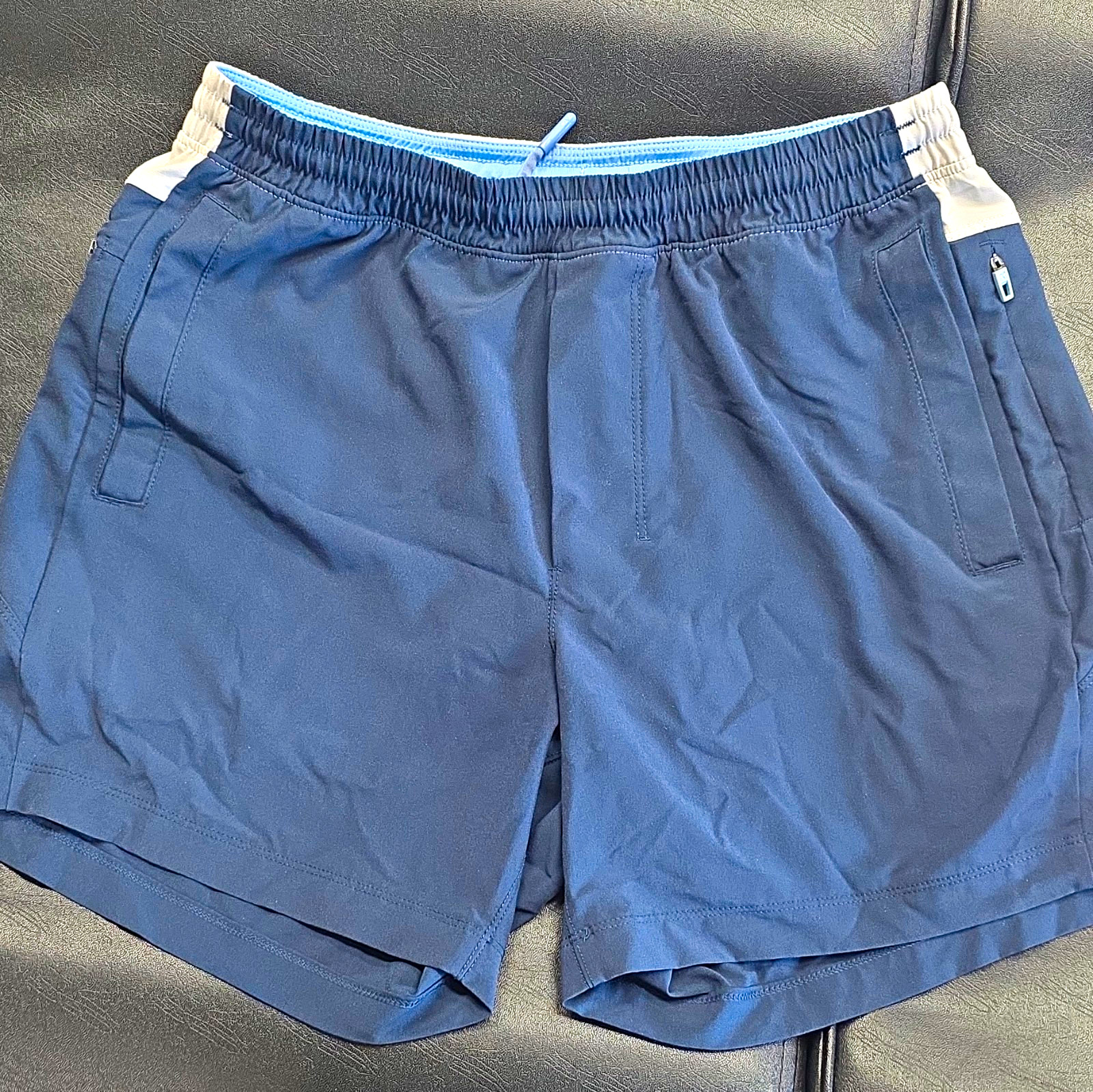 birddogs Men\'s L Solid Blue Athletic Microfiber Shorts 5.5 inseam Zip Pockets birddogs Men\'s L Solid Blue Athletic Microfiber Shorts 5.5 inseam Zip Pockets