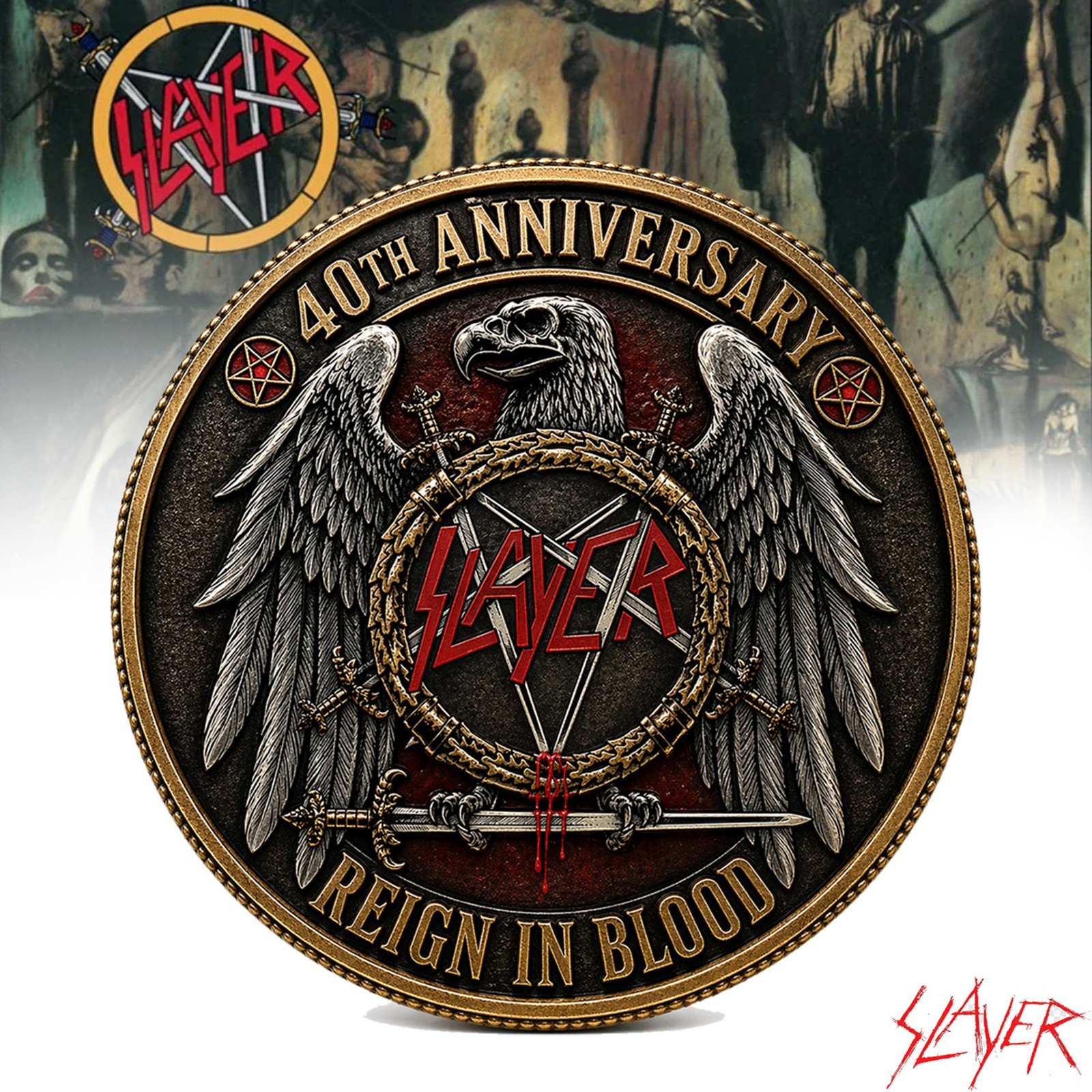 Slayer Reign In Blood 40th Anniversary Eagle Commemorative Coin