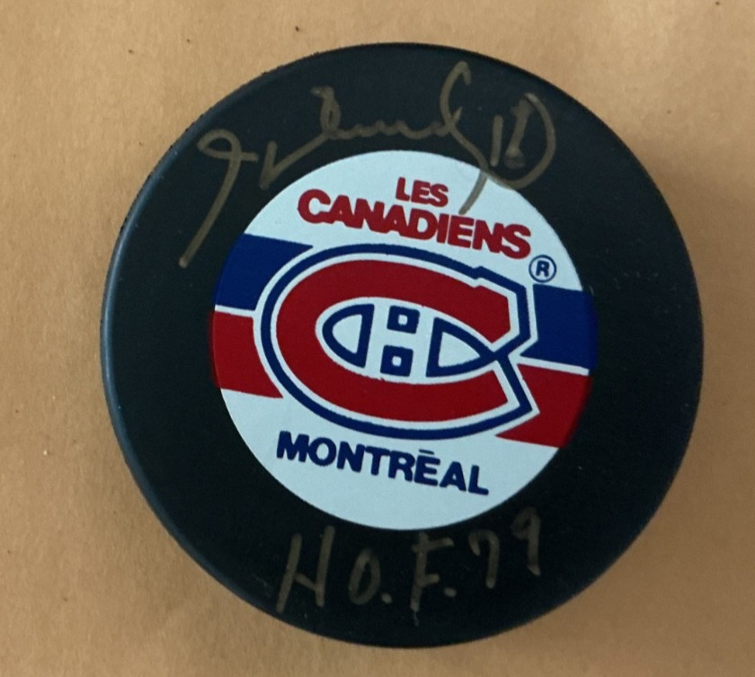 Henri Richard Autographed Montreal Canadiens Puck With HOF 79 COA Henri Richard Autographed Montreal Canadiens Puck With HOF 79 COA