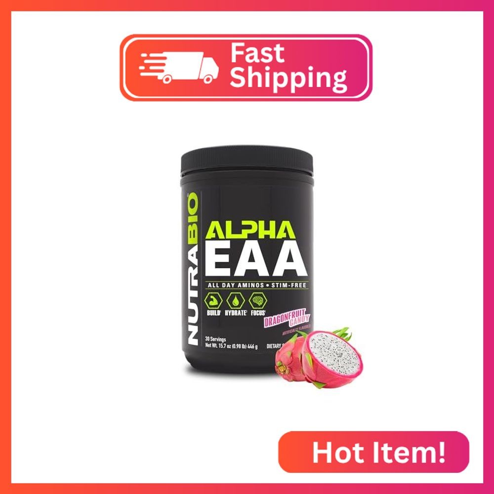 NutraBio Alpha EAA - All-Day Amino Acids for Muscle Growth and Hydration - Essen