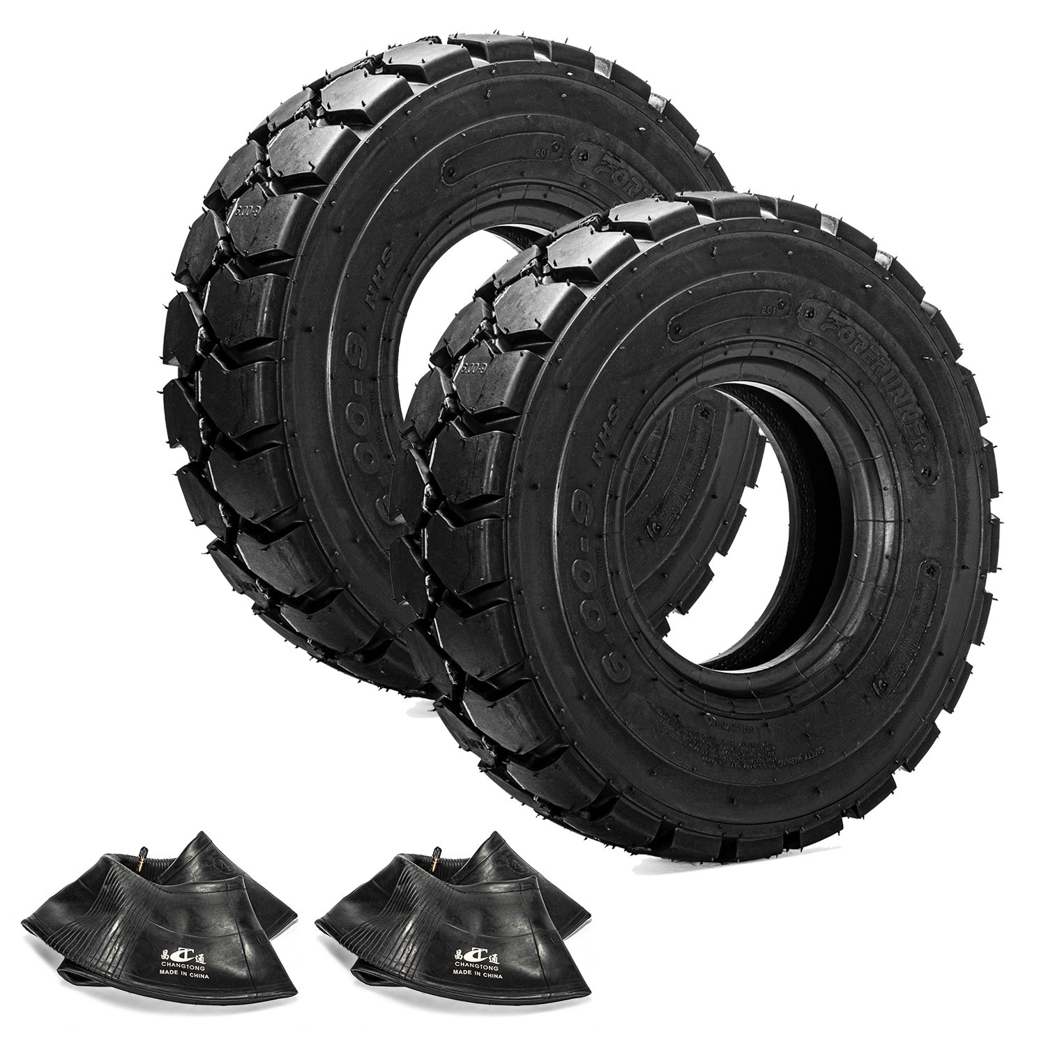 2X forklift tires 6.00-9 with Tube and Flap 6.00X9 Tires 10 PLY 600/9