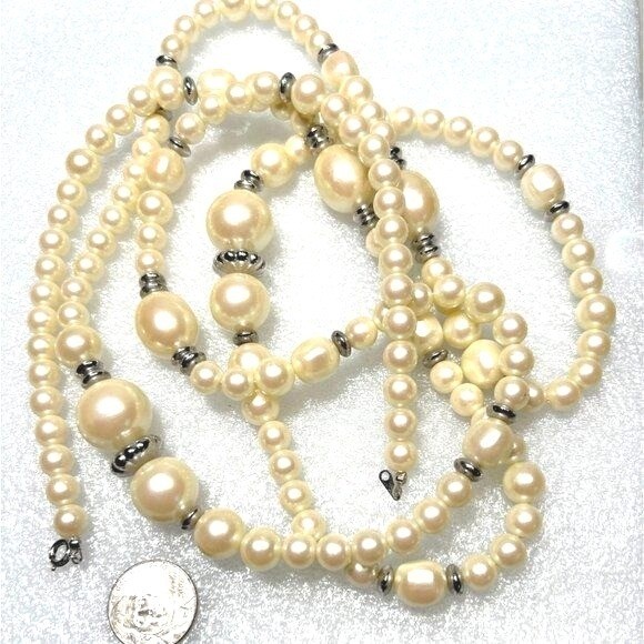 Vintage Faux Pearl Necklace 54\