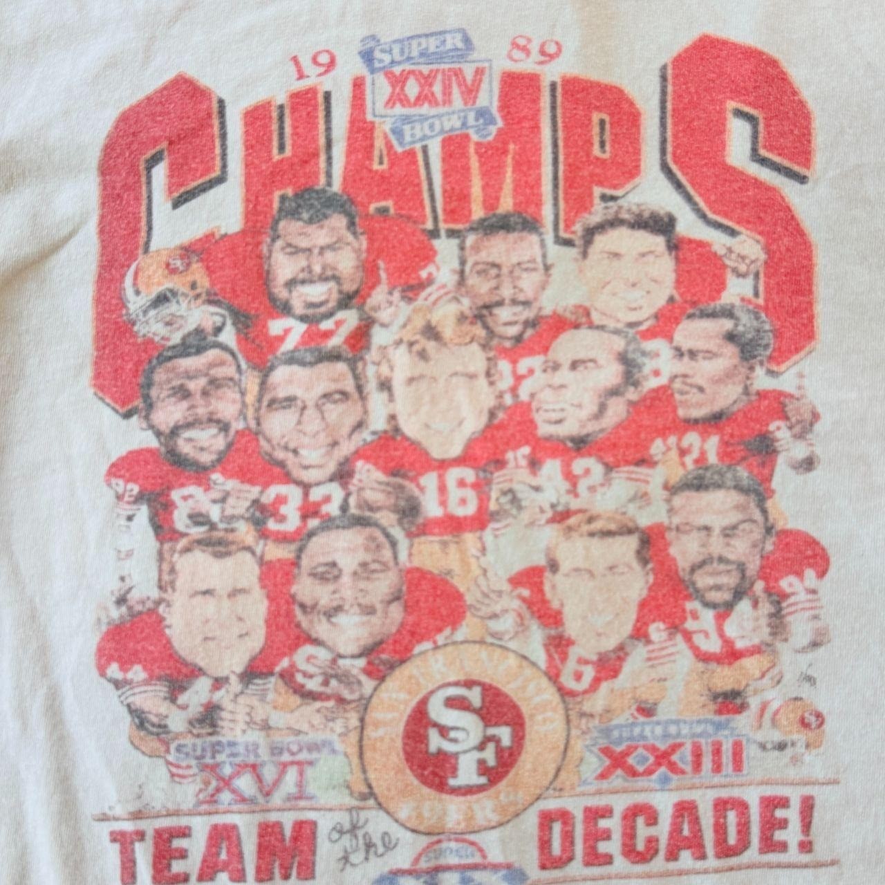 Vintage 1989 San Francisco 49ers Super Bowl Champs Caricature T-Shirt Mens L